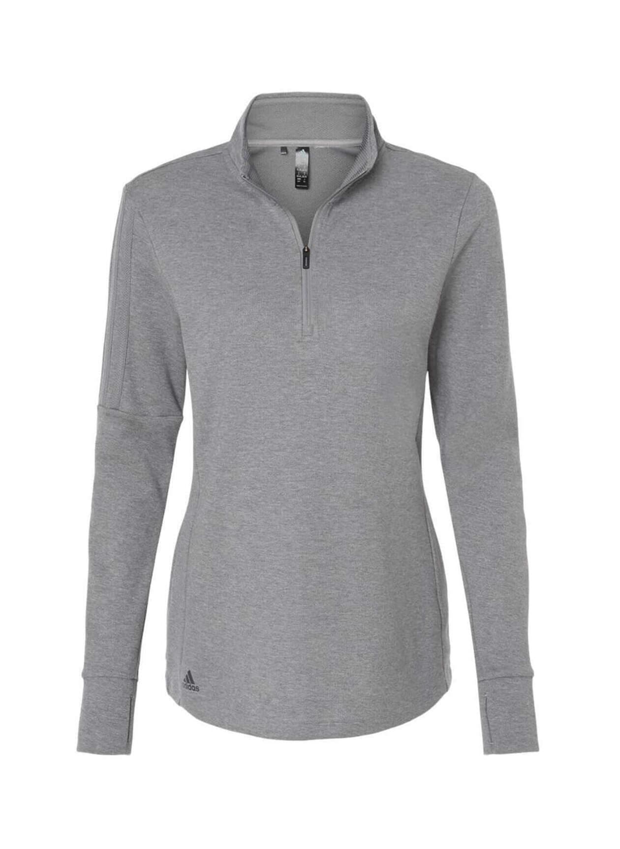 Adidas Women's 3-Stripes Quarter-Zip - Light Grey 3XL