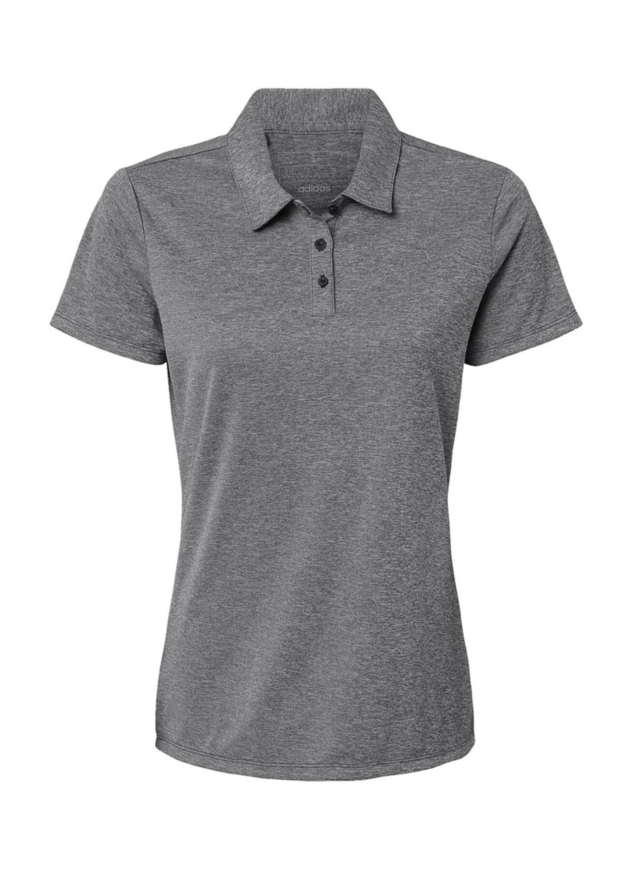Women's Adidas Heathered Polo - Black,Dark Grey 3XL