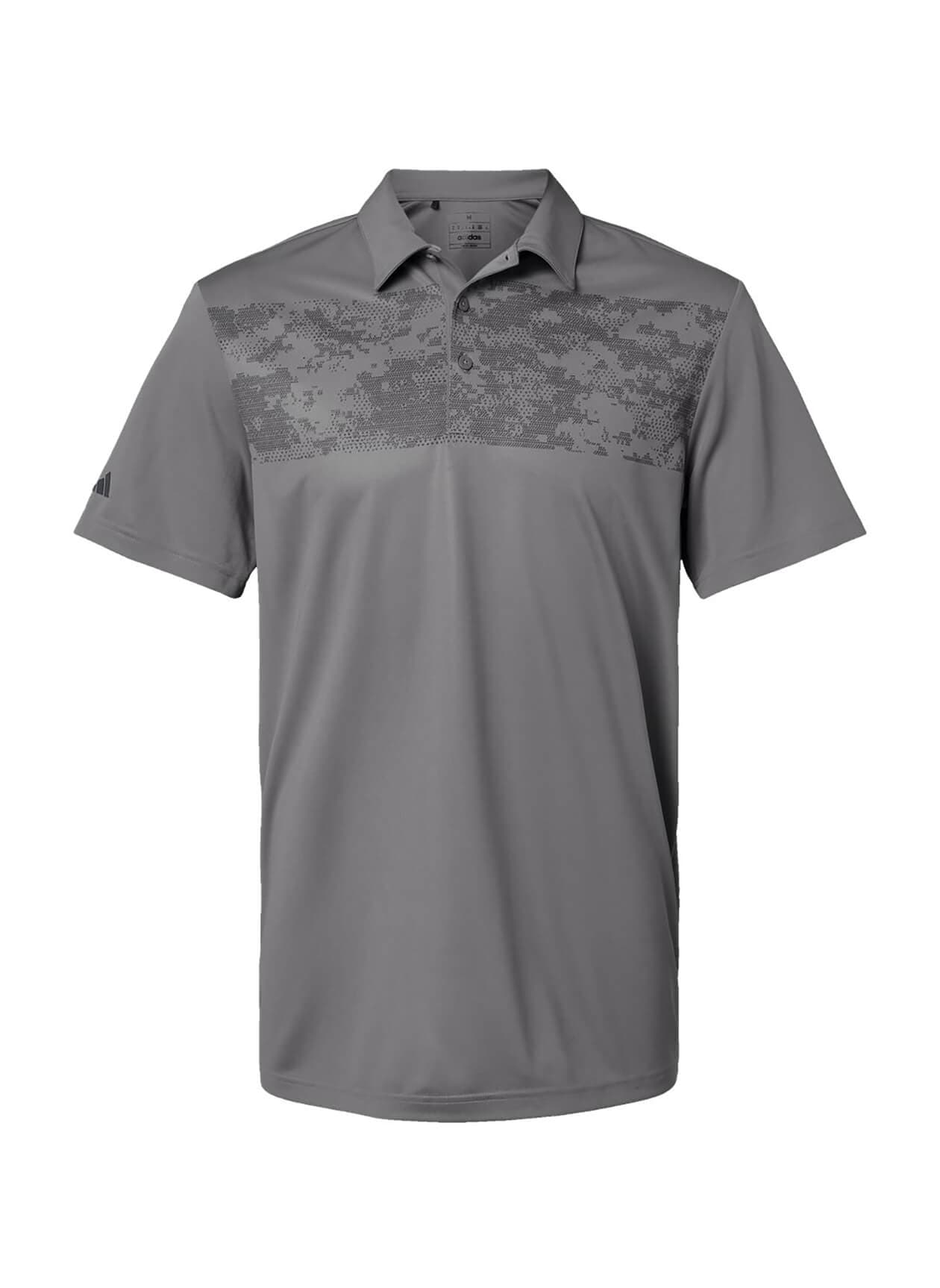 Adidas Men's Camo Chest Print Polo - Light Grey 3XL