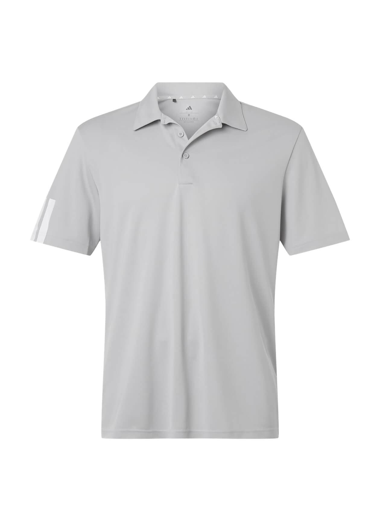 Adidas Men's Performance 3-Stripes Climacool Polo - Light Grey 3XL