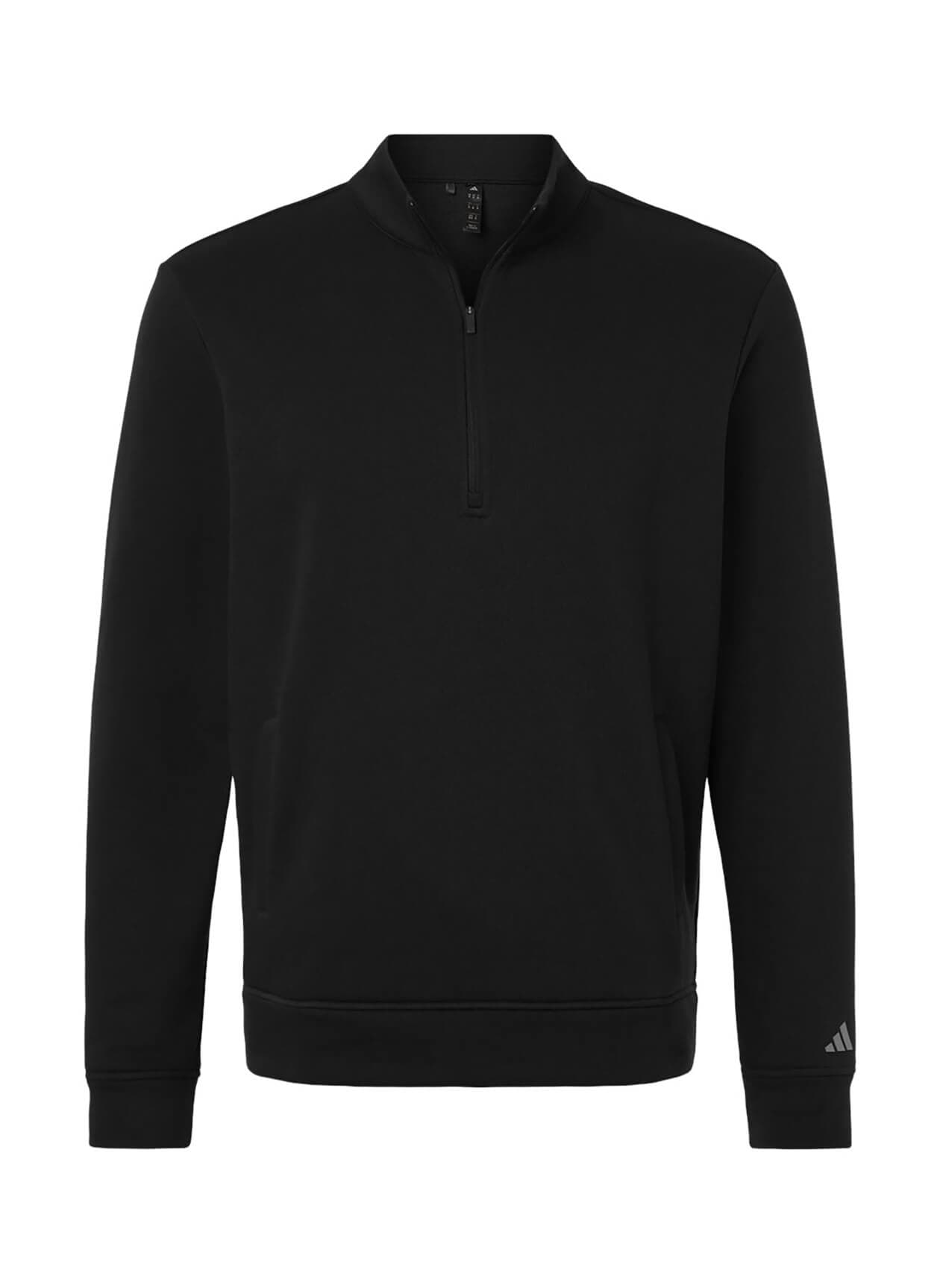 Adidas Men's Elevated Fleece Quarter-Zip Pullover - Black 3XL