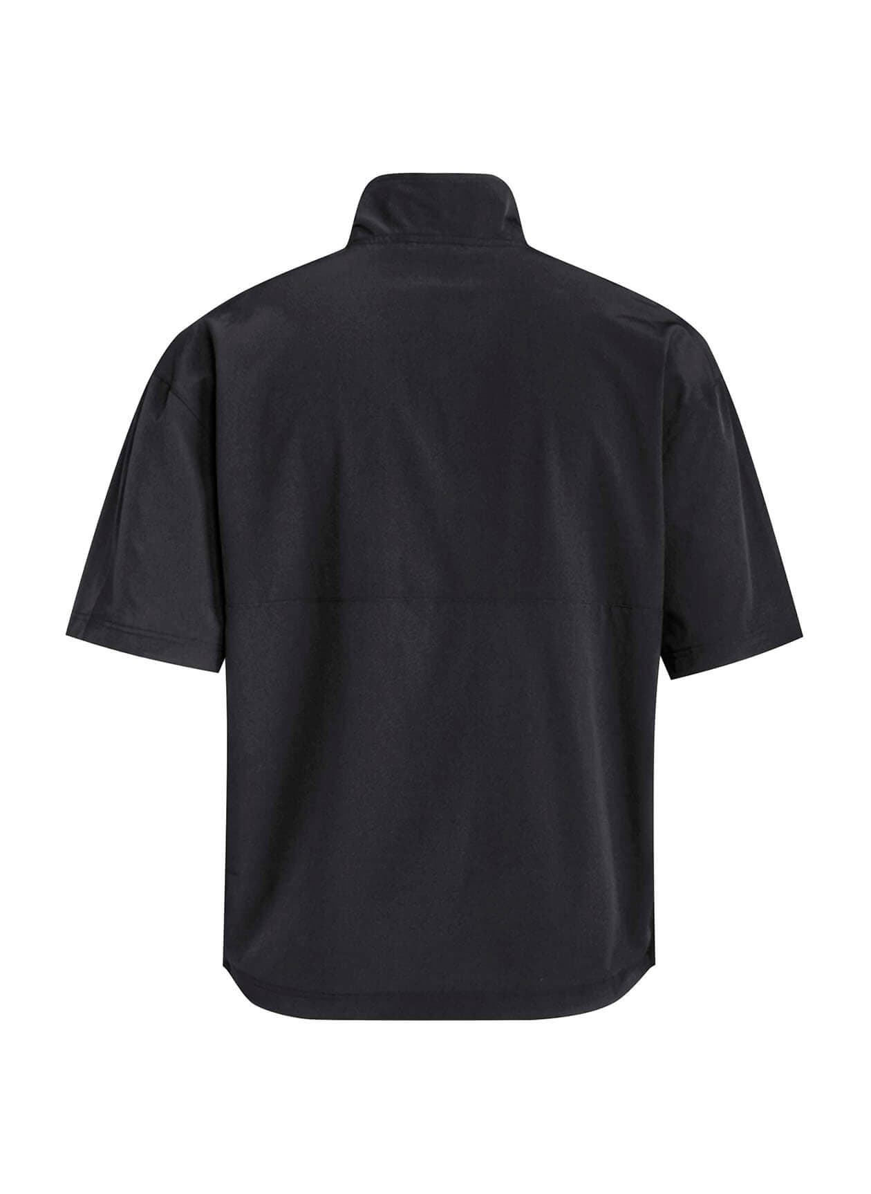 Adidas Men's Quarter-Zip Short-Sleeve Jacket - Black LG