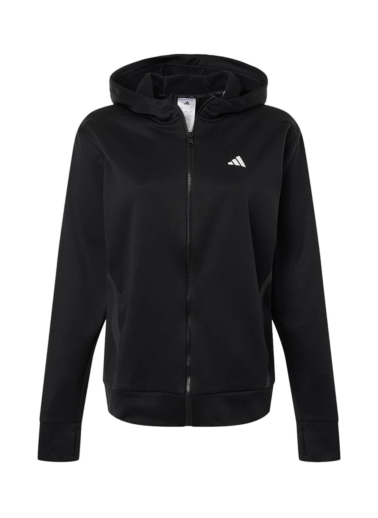 Adidas Women's Game & Go Fleece Full-Zip Hooded Sweatshirt - Black LG