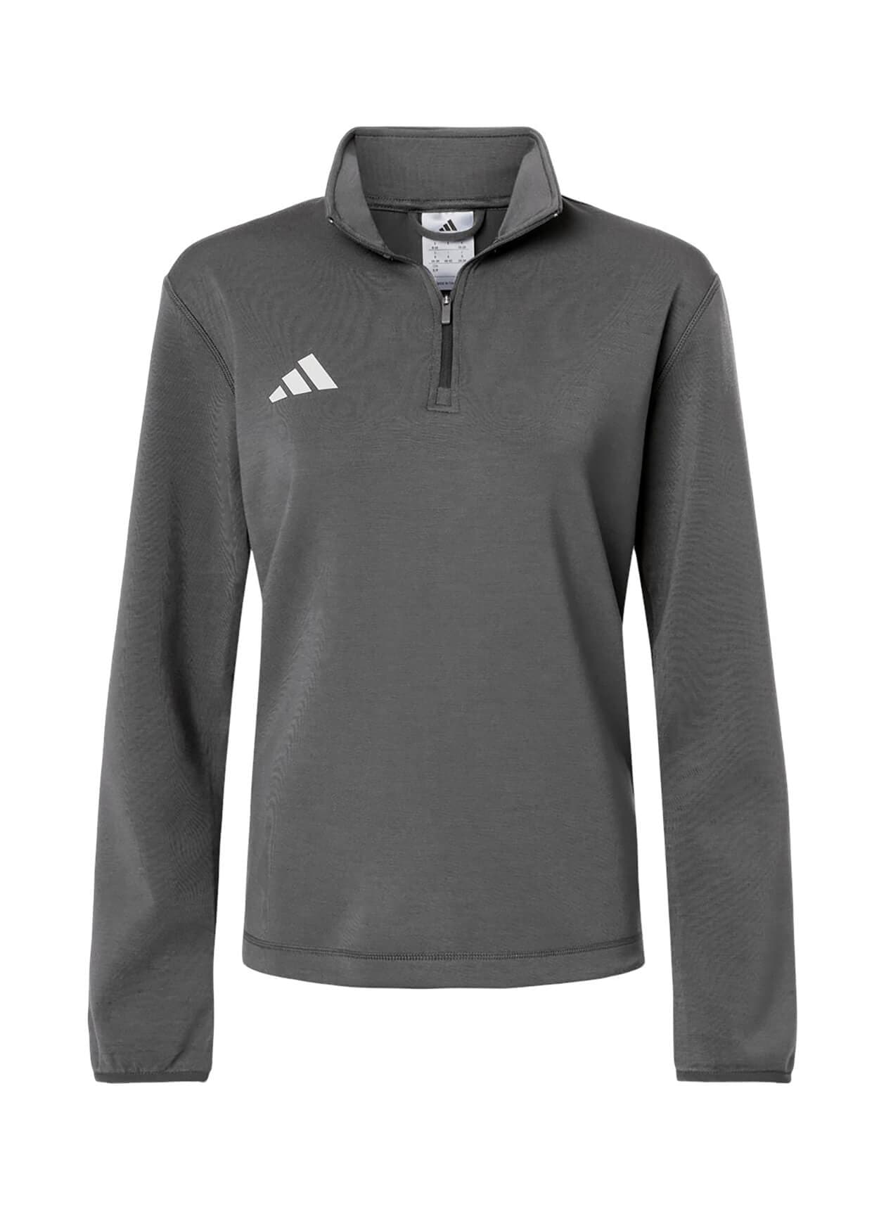 Adidas Women's 3-Stripes Quarter-Zip F26 - Dark Grey LG