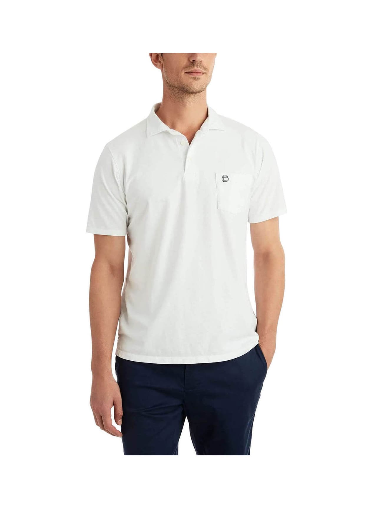B. Draddy Men's Liam Polo - White w / Pocket LG