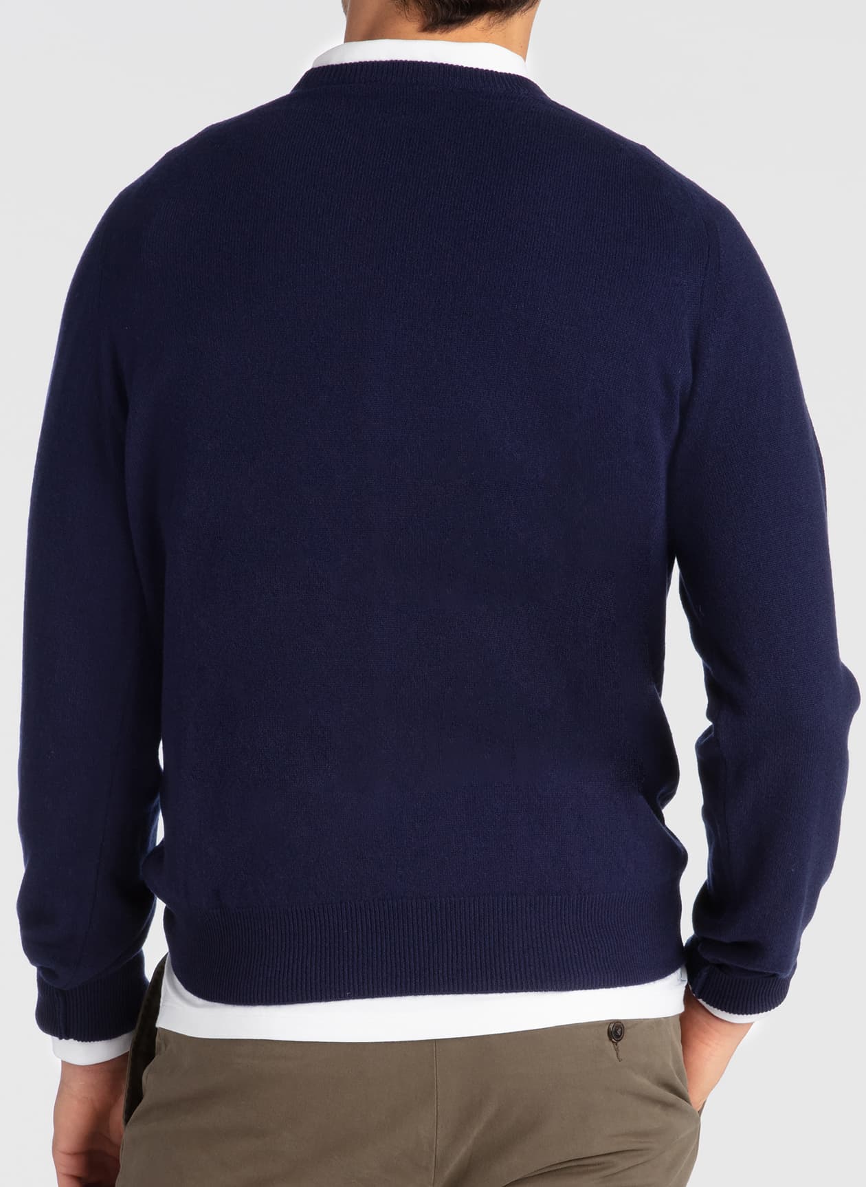 B. Draddy Men's 007 Cashmere Crewneck - Navy LG