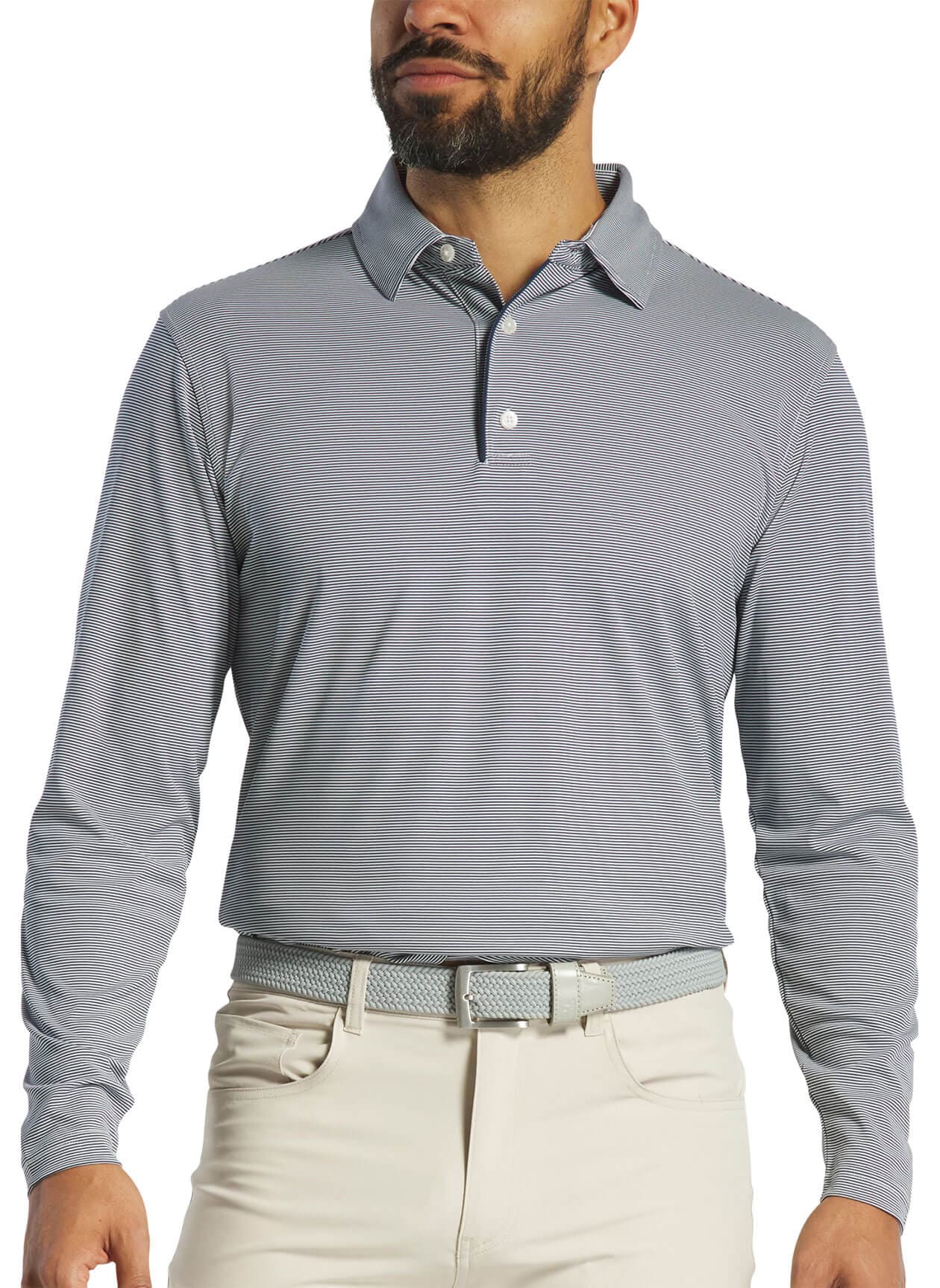 FootJoy Men's Sun Protection Long-Sleeve Shirt - Navy / White (30449) 3XL