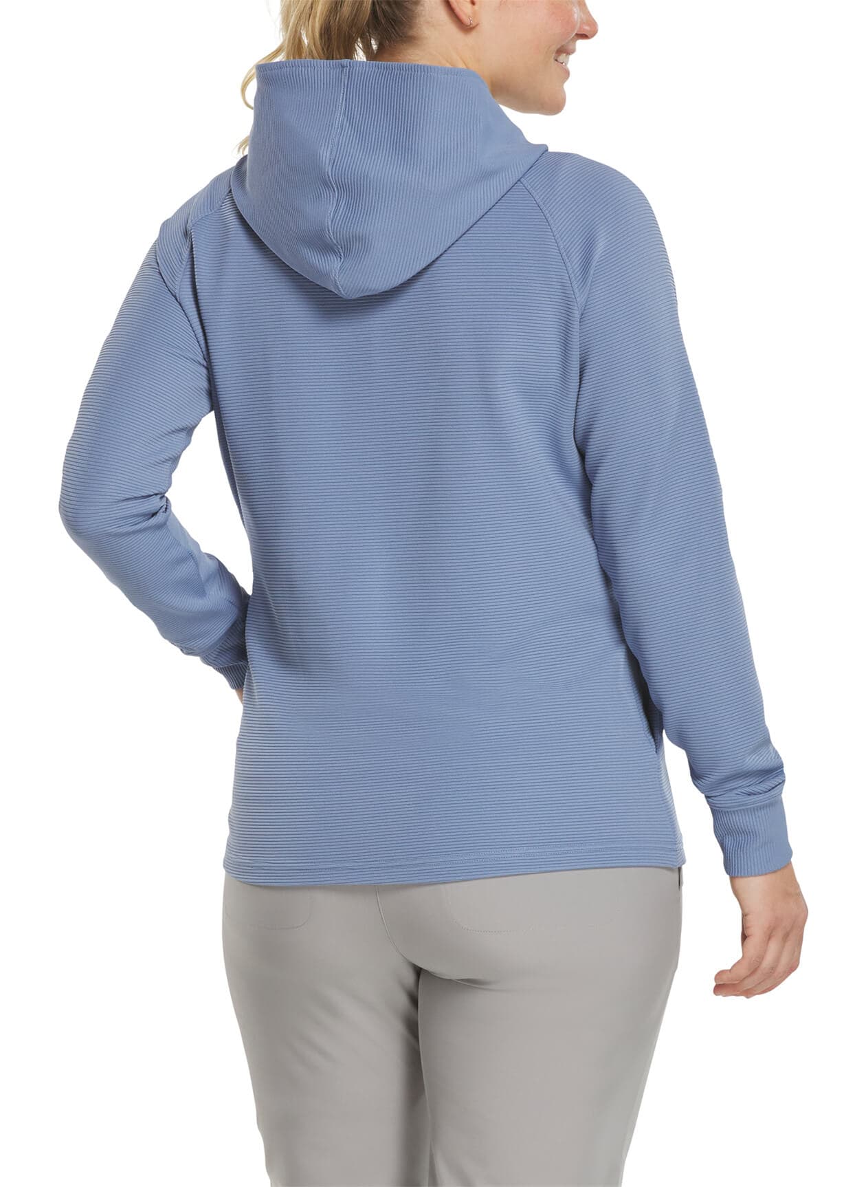 FootJoy Women's Full-Zip Ottoman Hoodie - Blue LG