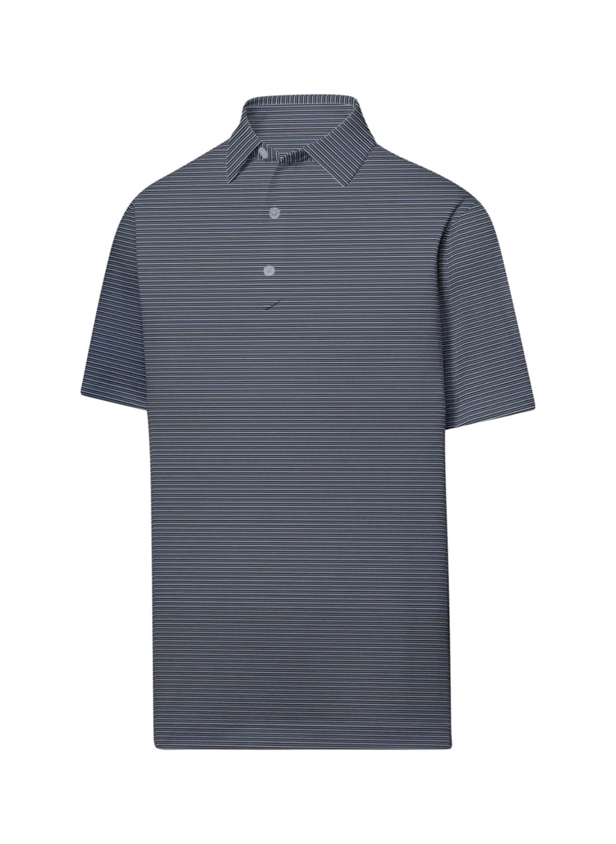 FootJoy Men's Smooth Stripe Polo - Black / Grey / Light Blue 3XL