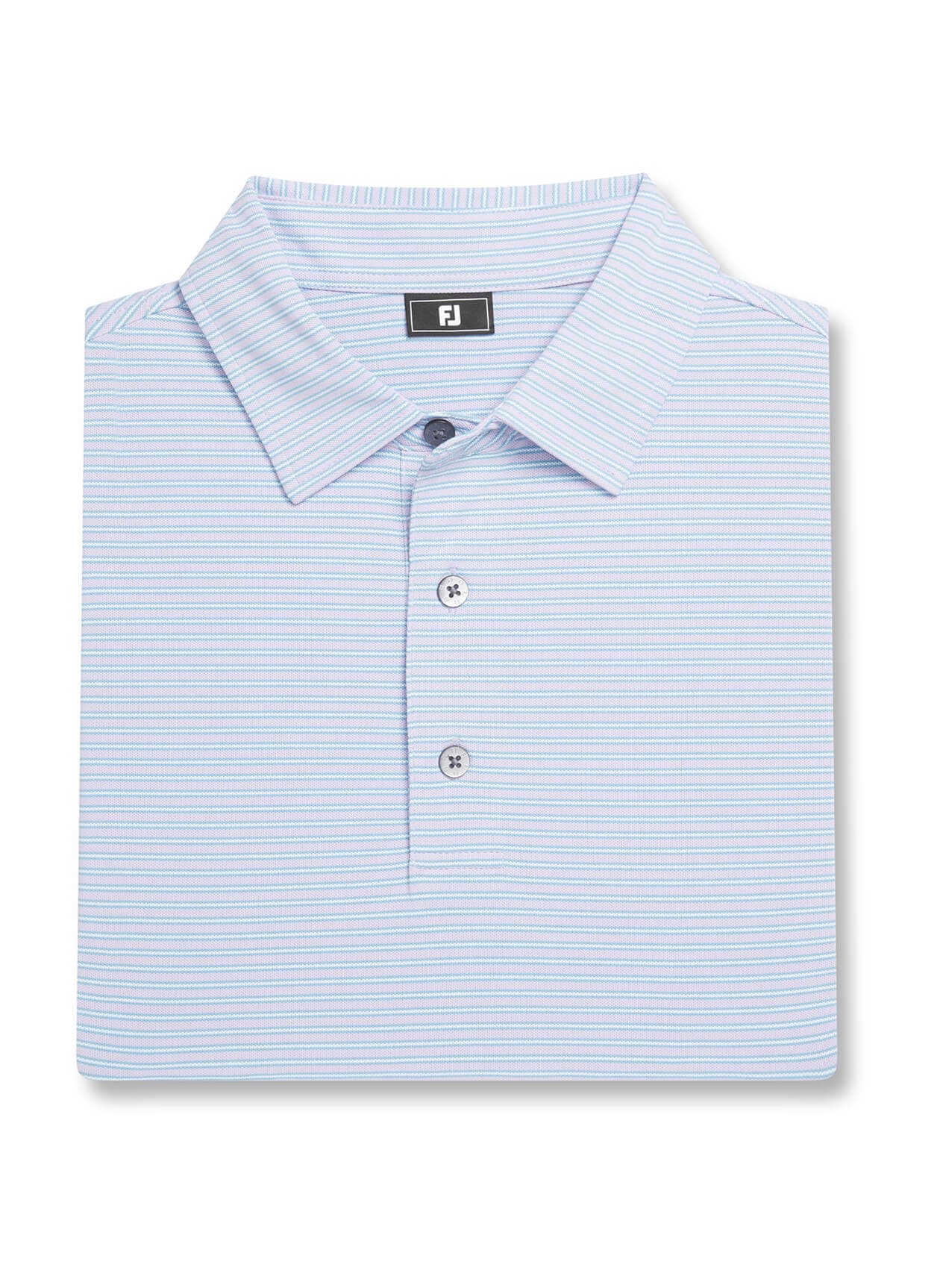 FootJoy Men's MultiStripe Stretch Pique Polo - Lavender / Blue / White 3XL