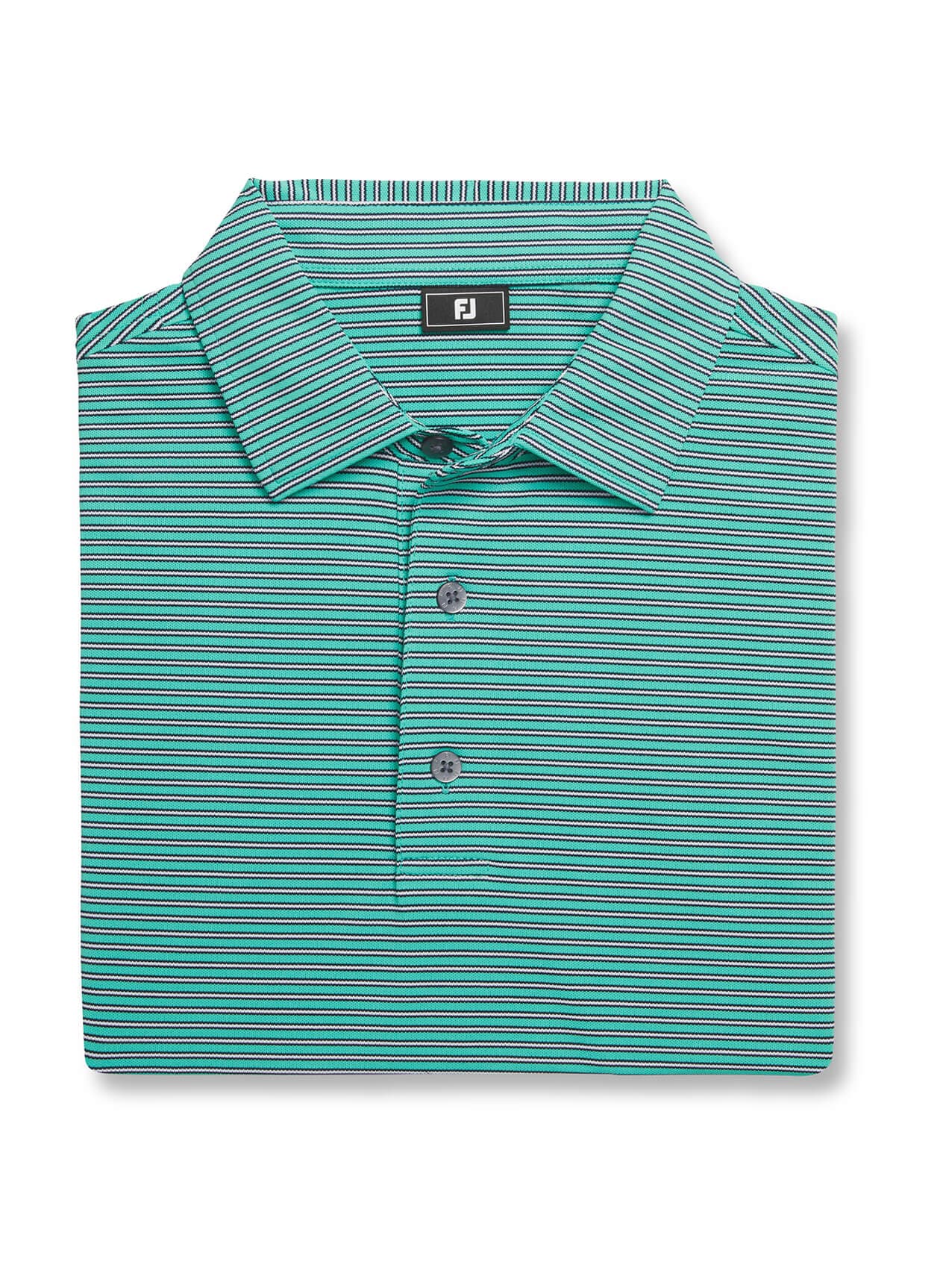 FootJoy Men's MultiStripe Stretch Pique Polo - Green 3XL