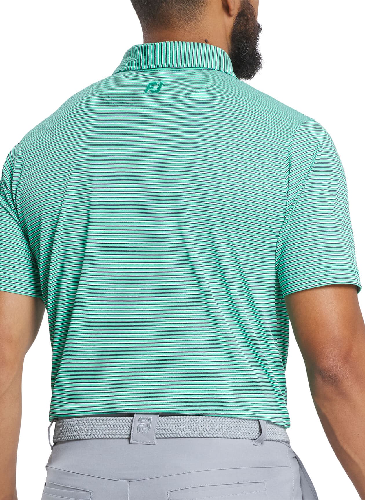FootJoy Men's MultiStripe Stretch Pique Polo - Green 3XL