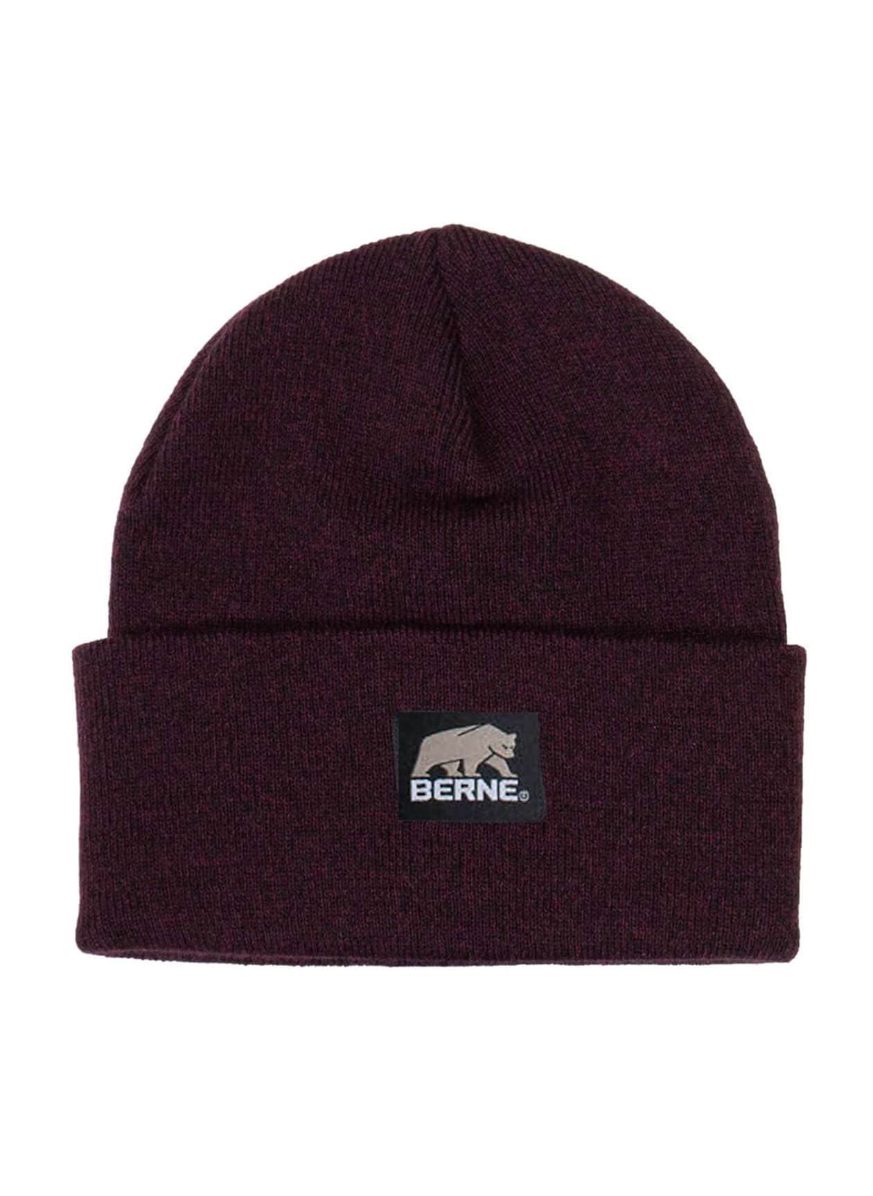 Berne Heritage Knit Cuff Beanie - Maroon / Black (MBLK) MISC