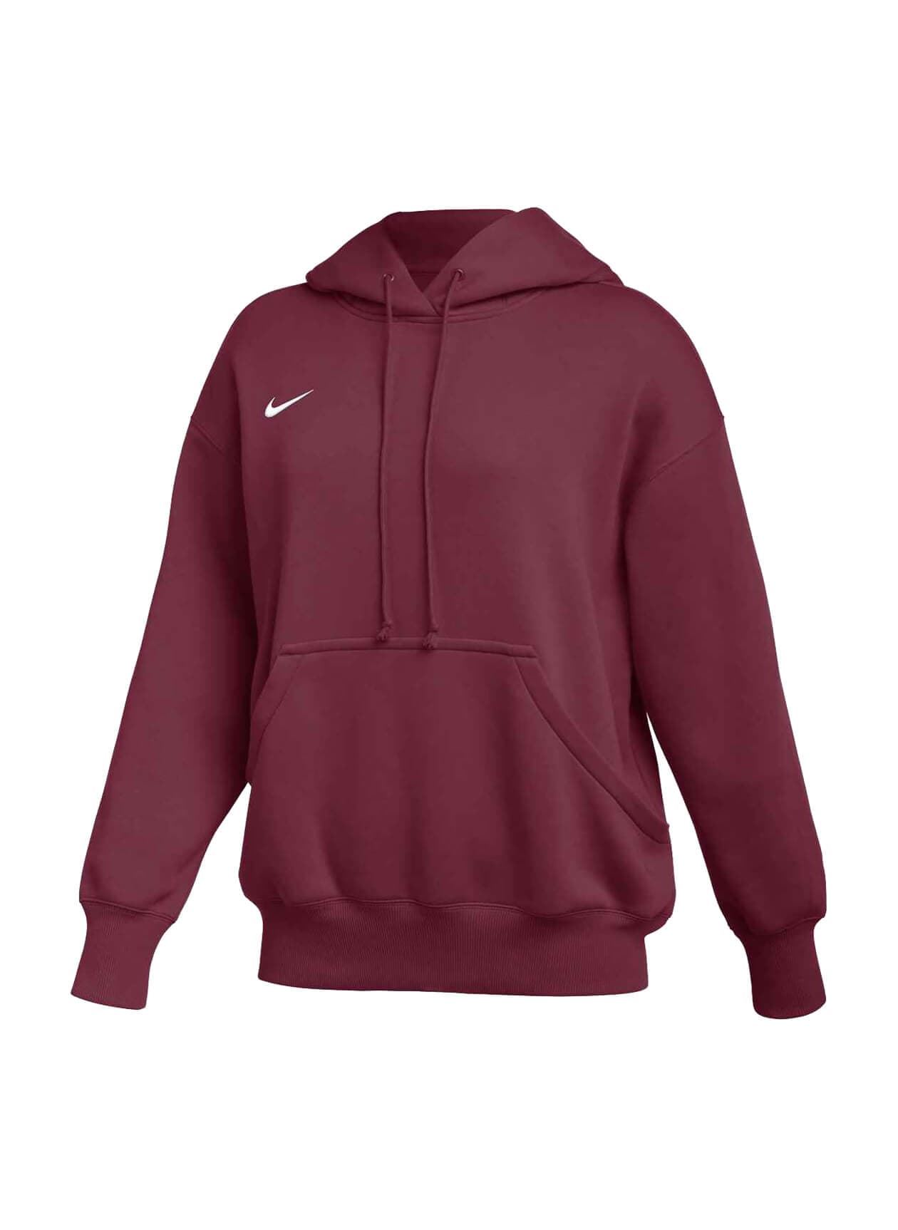 Nike Women's Phoenix Fleece Hoodie - Team Maroon / White (610) LG
