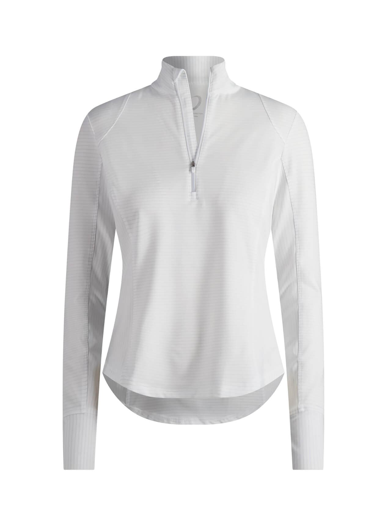 Zero Restriction Women's Renae Quarter-Zip Mock Neck - Lunar Stripe LG