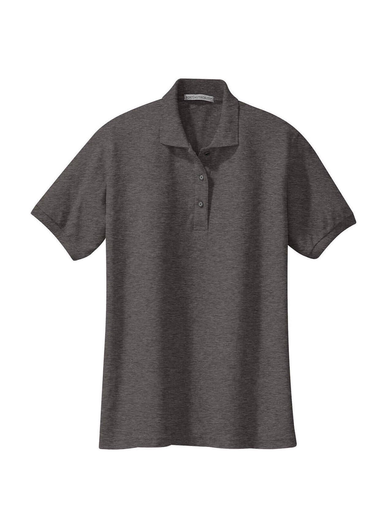Port Authority Women's Silk Touch Polo - Charcoal Heather Grey 3XL