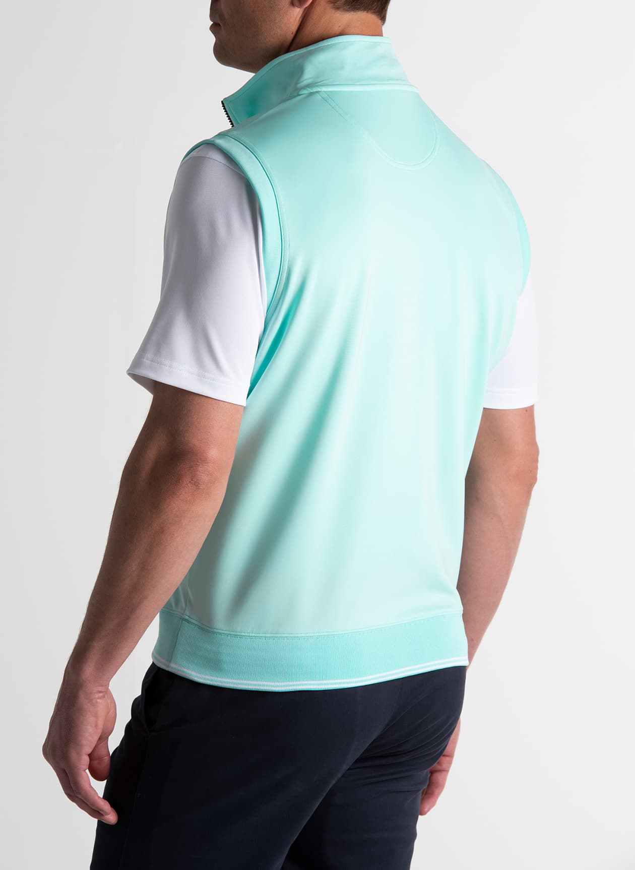 Fairway & Greene Men's Neck Print Caves Quarter-Zip Vest - Green LG
