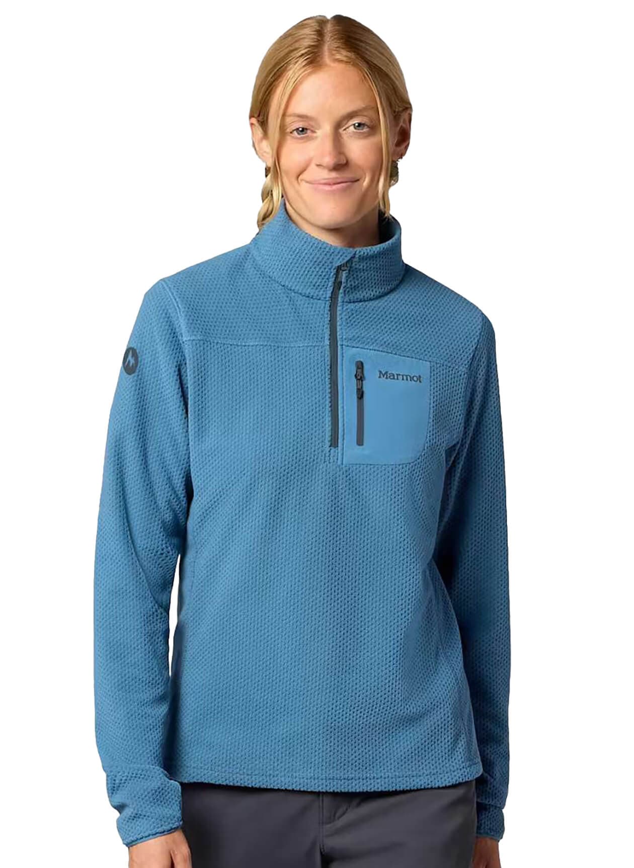 Marmot Women's Air Fleece Quarter-Zip - Blue LG