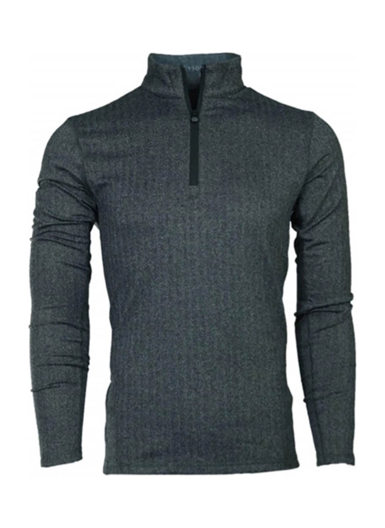 Greyson Men's Herringbone Tate Quarter-Zip - Dark Grey 3XL