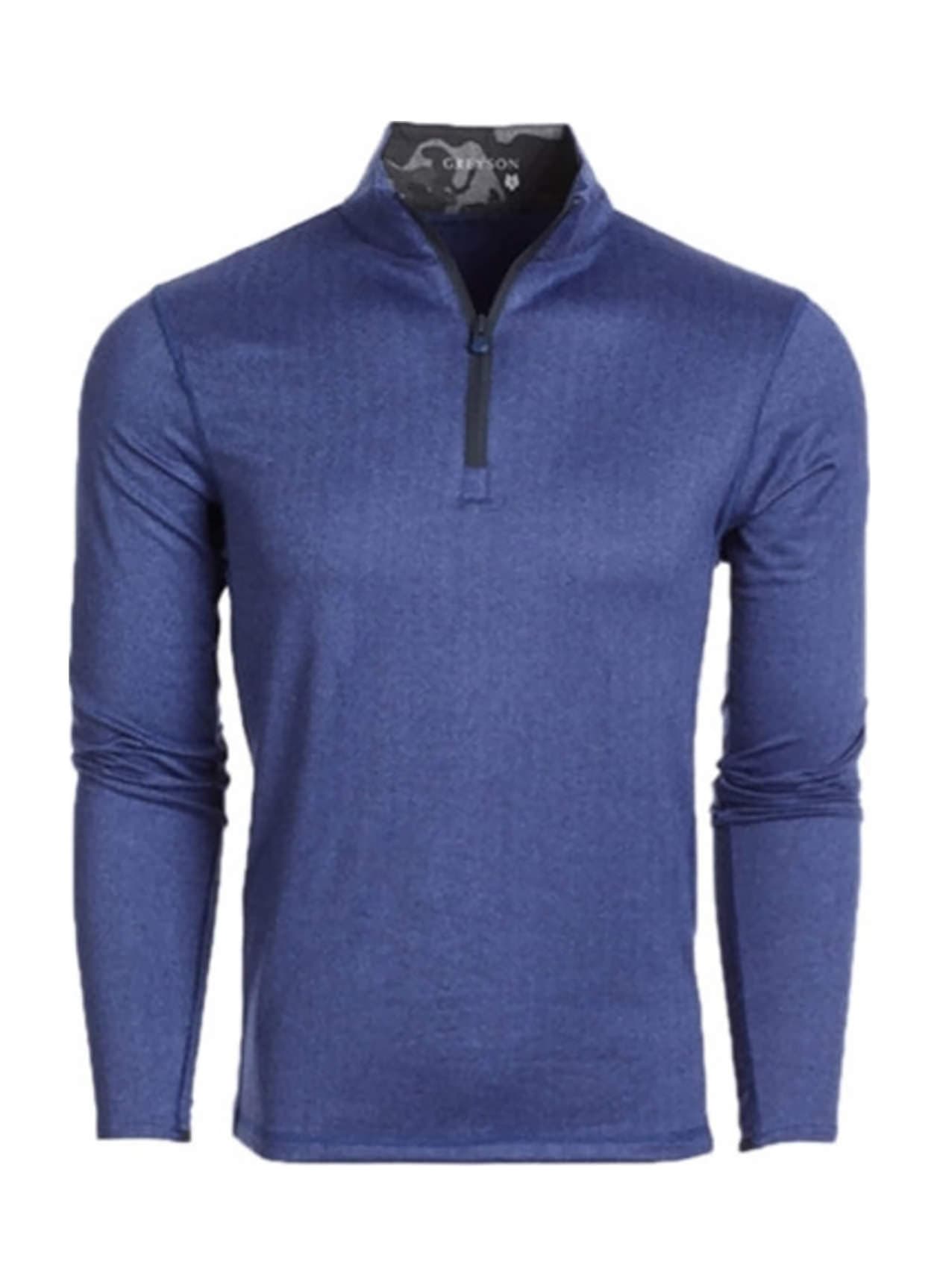Greyson Men's Herringbone Tate Quarter-Zip - Navy,Black 3XL