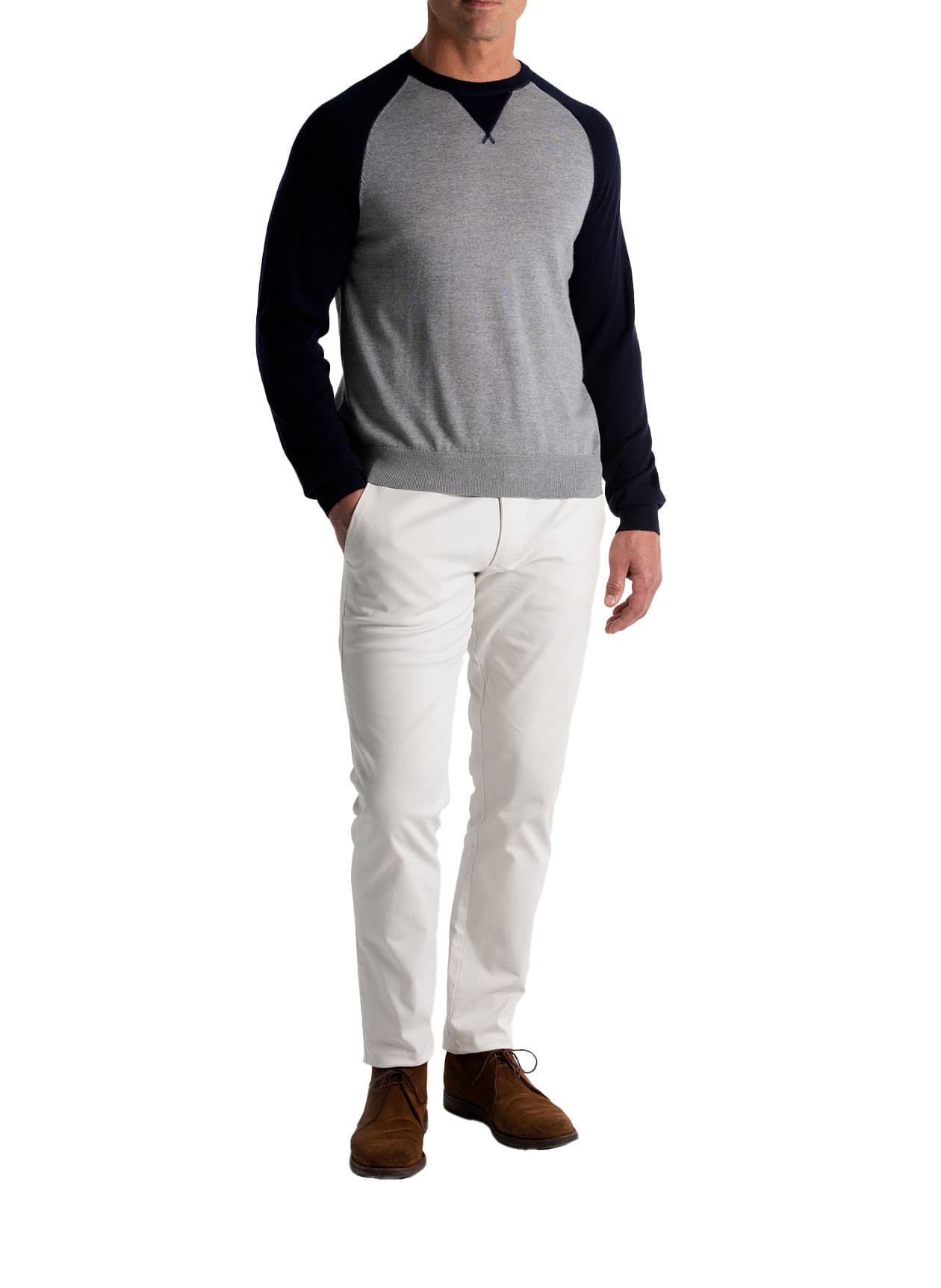 Fairway & Greene Men's Purdley Crew Pullover - Light Grey LG