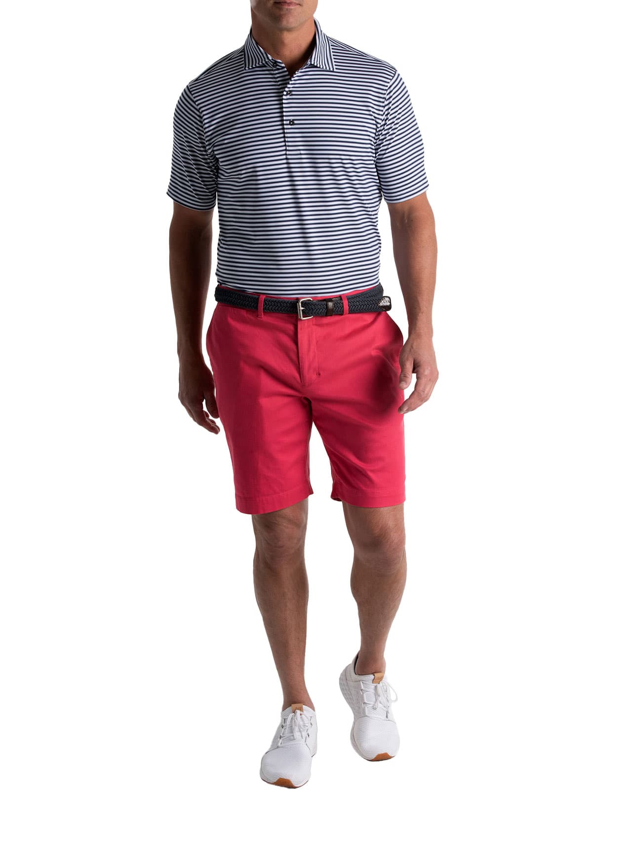 Fairway & Greene Men's Aspen Stripe Polo - White LG