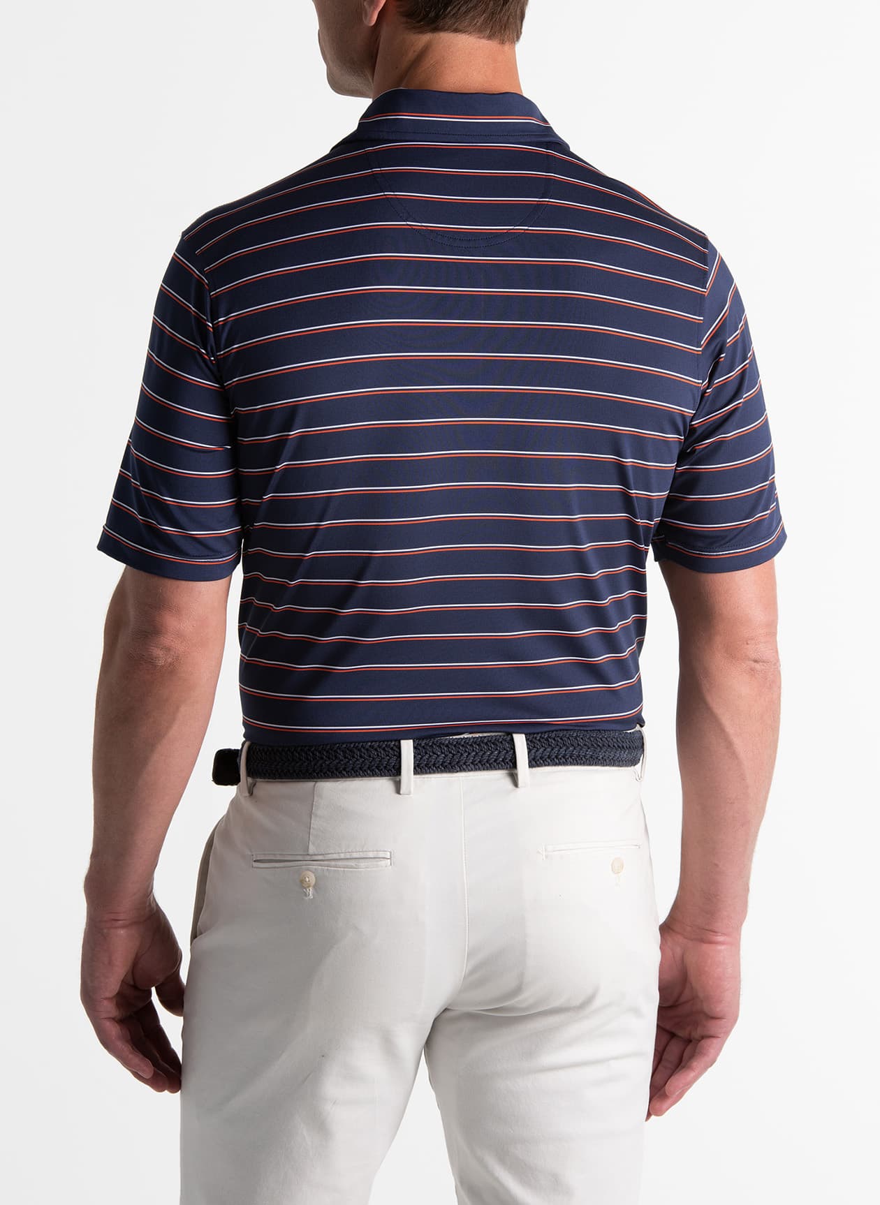 Fairway & Greene Men's St. Tropez Stripe Polo - Navy LG