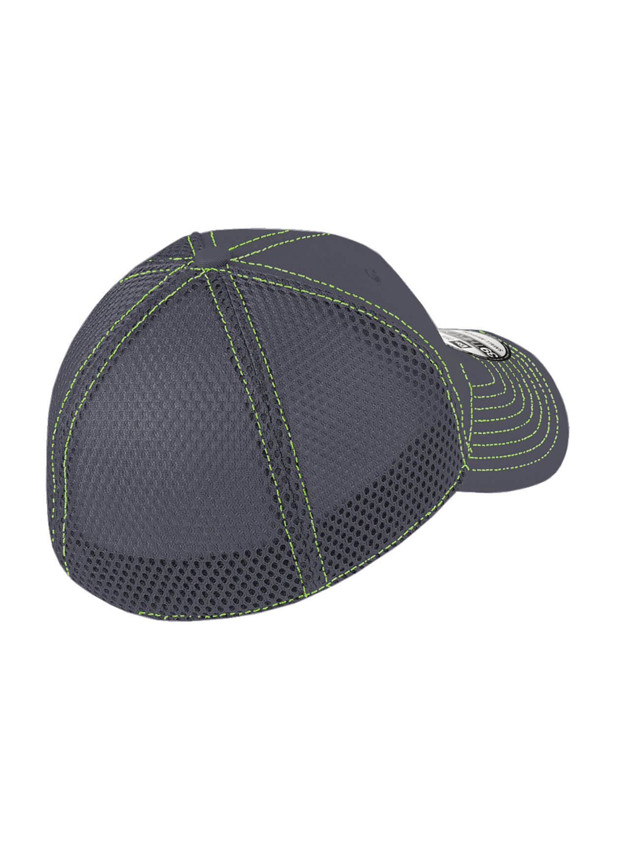 New Era Stretch Mesh Contrast Stitch Hat - Graphite / Cyber Green LG/XL