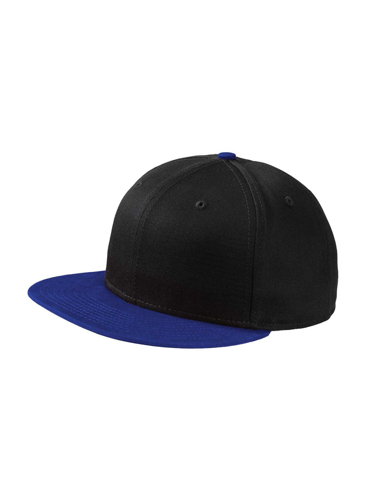 New Era Flat Bill Snapback Hat - Black / Royal (BKRY) MISC