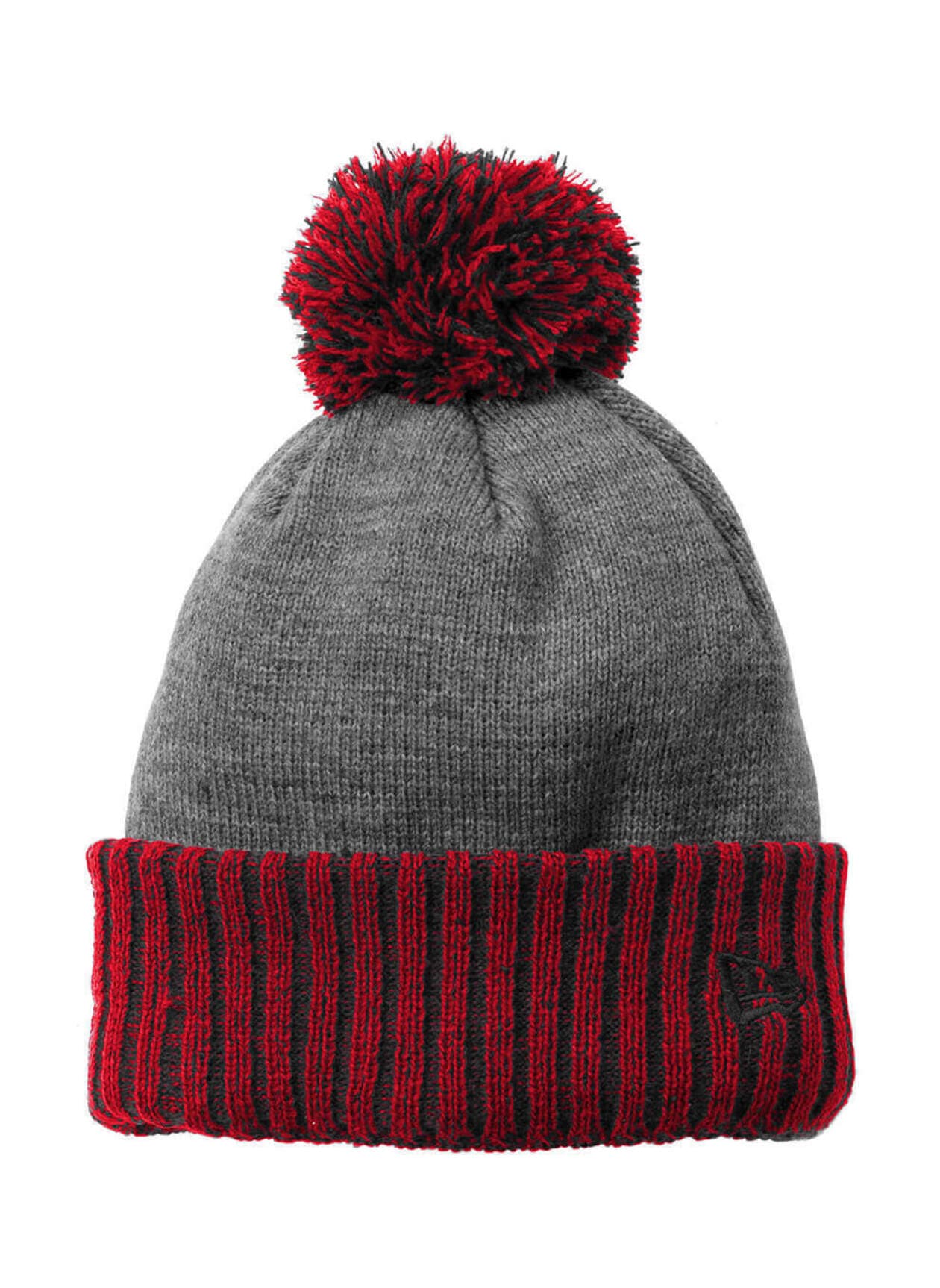 New Era Colorblock Cuffed Beanie - Red,Light Grey Misc