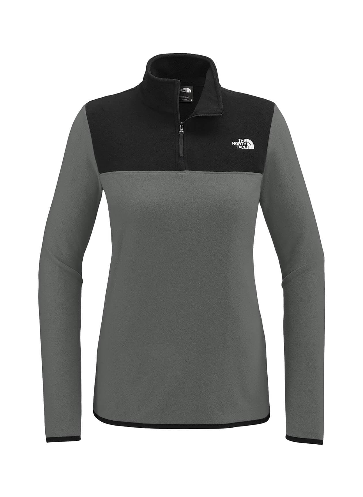 The North Face Women's Glacier 1/4-Zip Fleece - Asphalt Grey / TNF Black LG