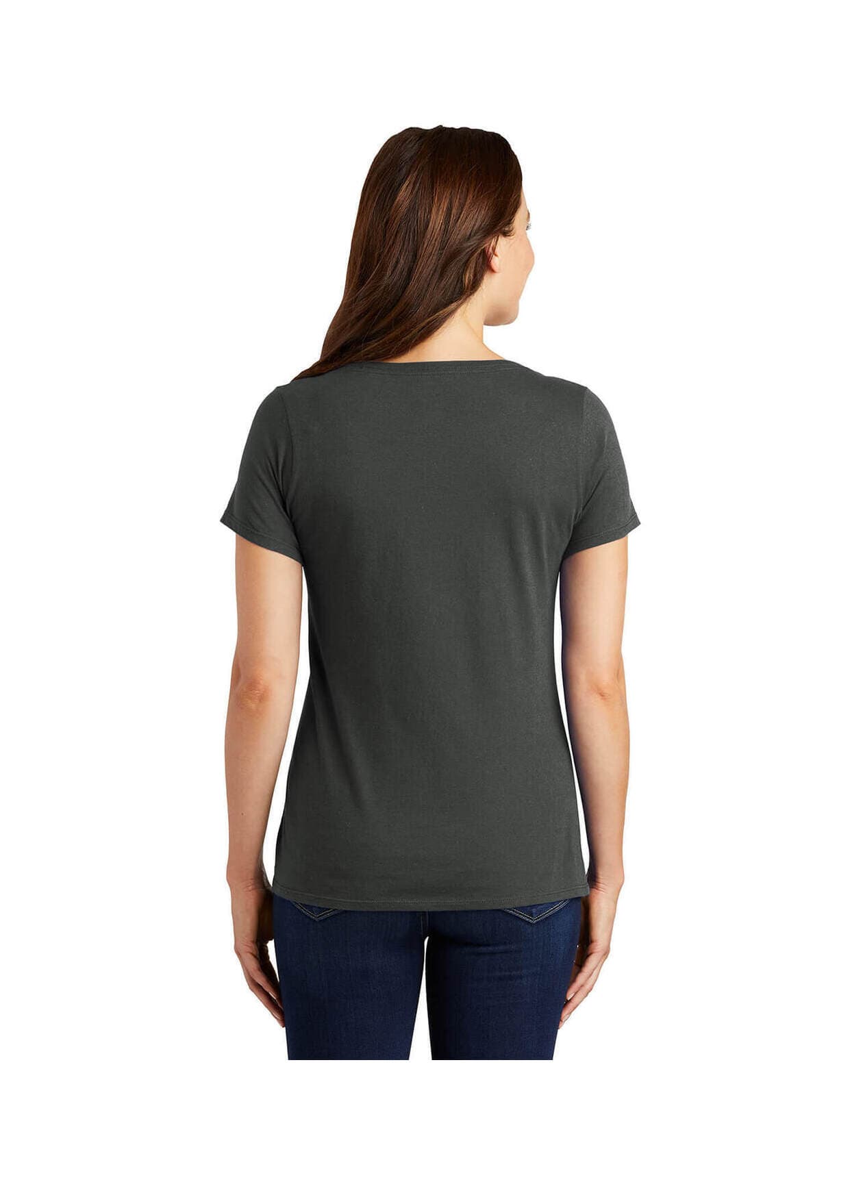 Nike Women's Dri-FIT Scoop Neck T-Shirt - Dark Grey LG