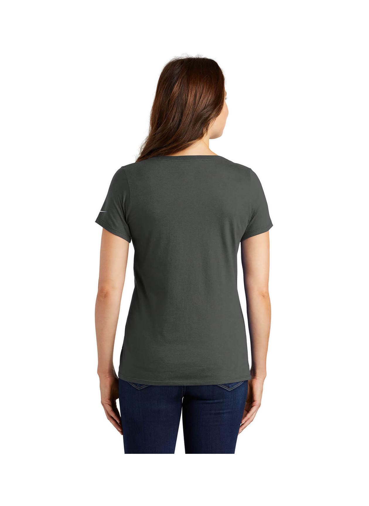 Nike Women's Core Cotton Scoop Neck T-Shirt - Dark Grey LG