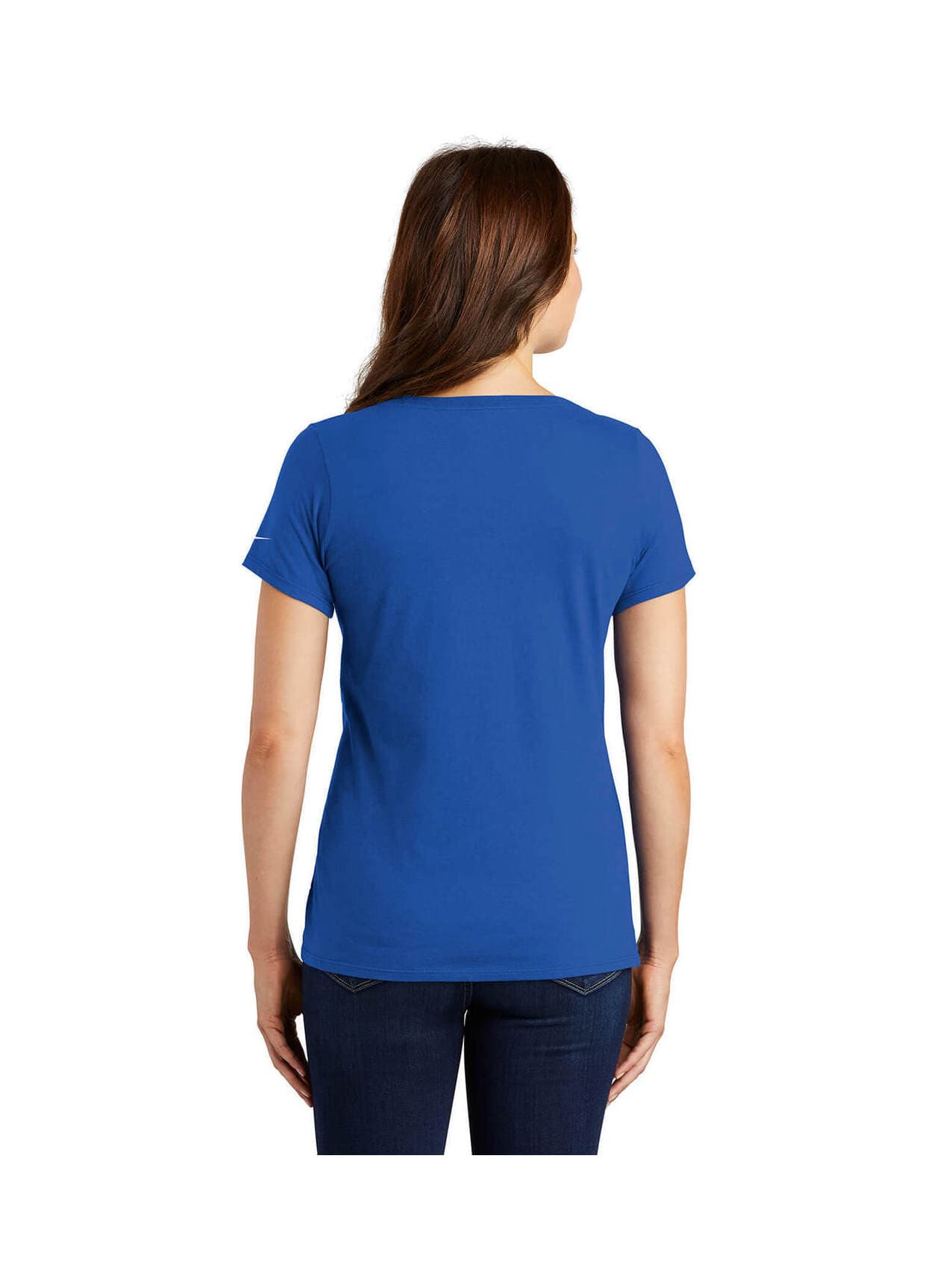 Nike Women's Core Cotton Scoop Neck T-Shirt - Blue LG
