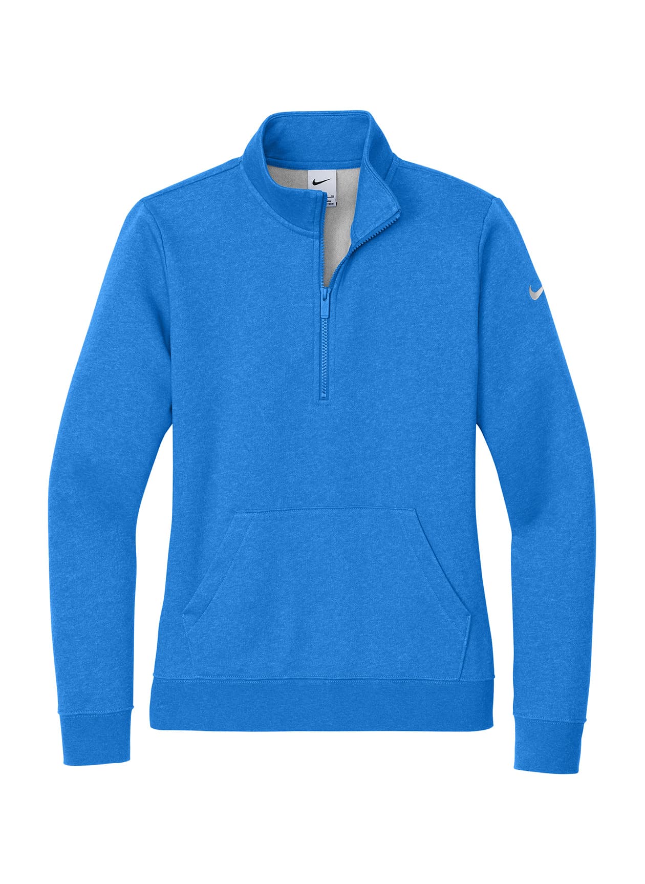 Nike Women's Club Fleece Sleeve Swoosh 1/2-Zip - Light Game Royal Heather LG