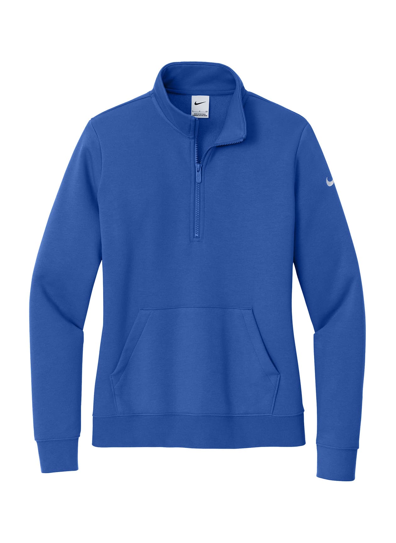 Nike Women's Club Fleece Sleeve Swoosh 1/2-Zip - Game Royal (ROY) LG
