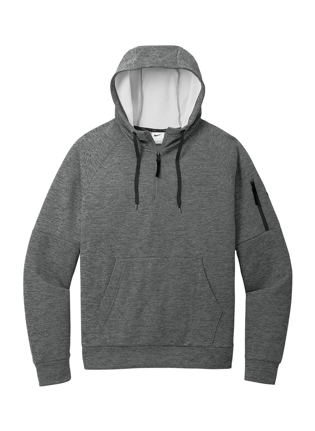 Nike Men's Therma-FIT Pocket 1/4-Zip Fleece Hoodie - Charcoal Heather (CHRH) 3XL