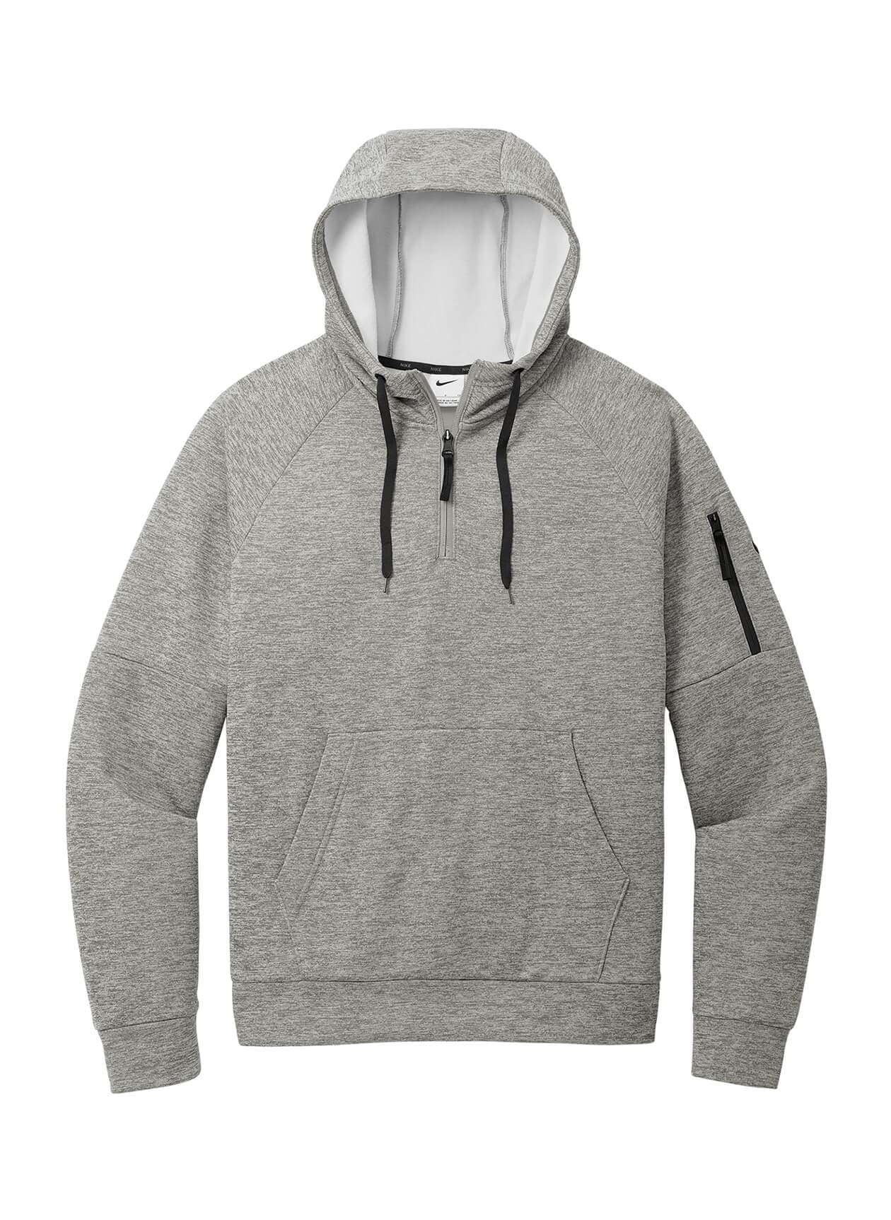 Nike Men's Therma-FIT Pocket 1/4-Zip Fleece Hoodie - Dark Grey Heather (DGRYH) 3XL