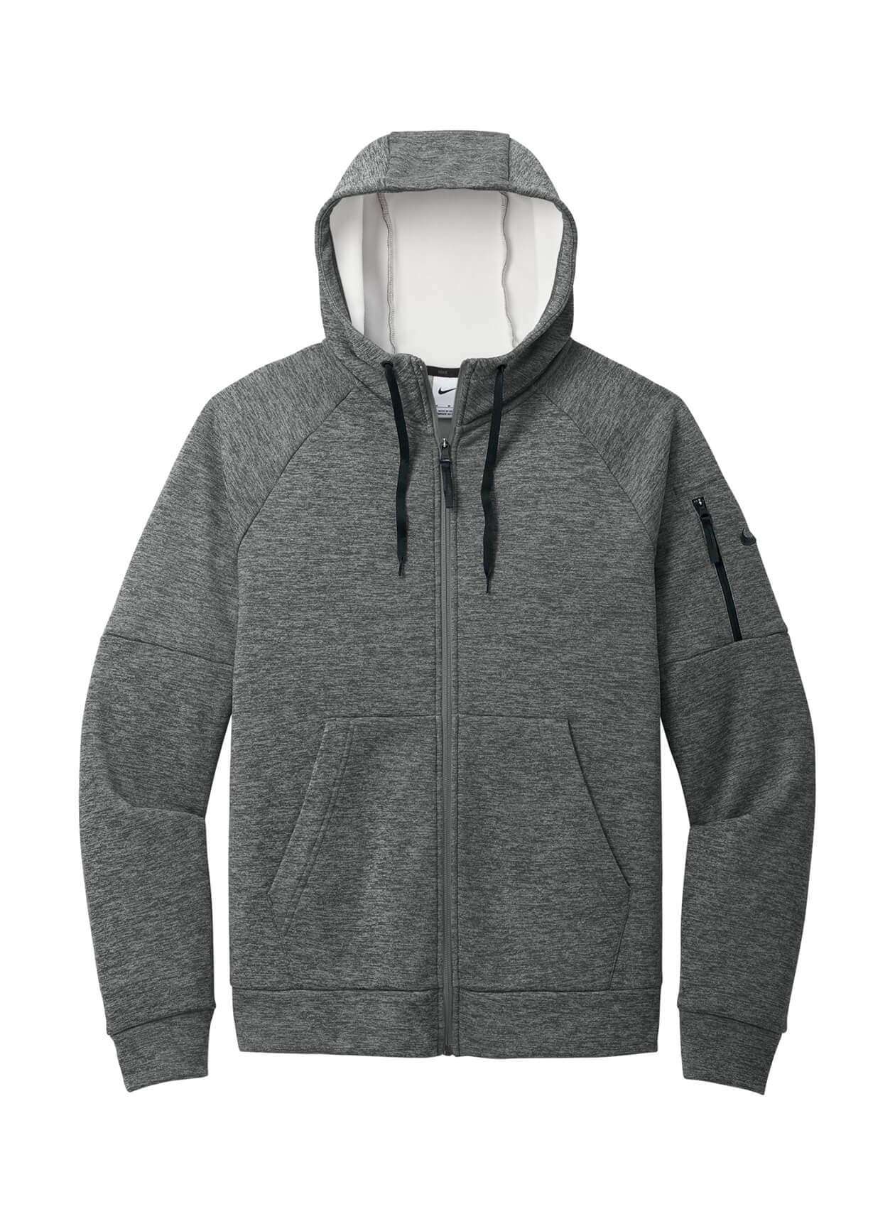 Nike Men's Therma-FIT Pocket Full-Zip Fleece Hoodie - Charcoal Heather (CHRH) 3XL