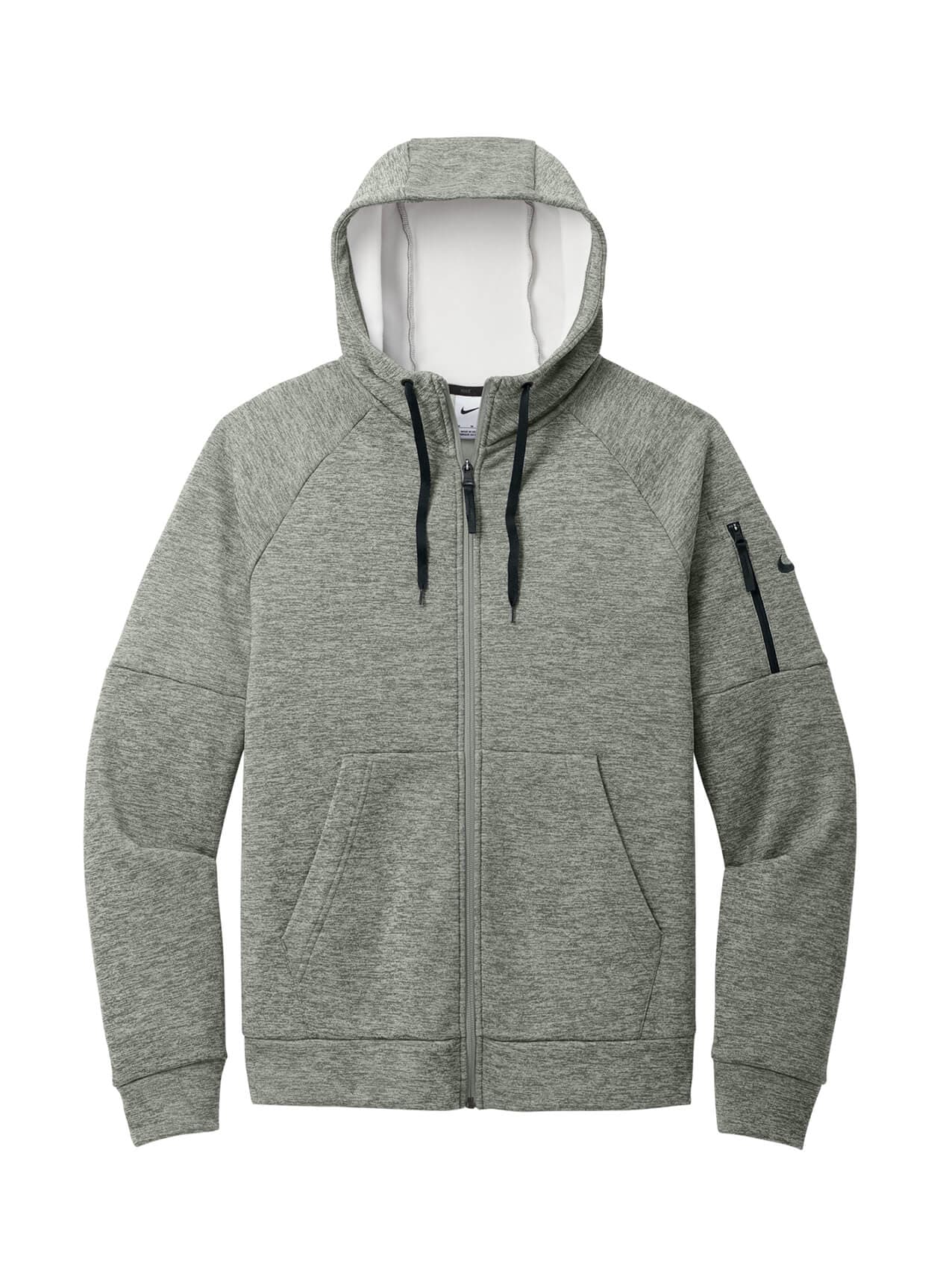 Nike Men's Therma-FIT Pocket Full-Zip Fleece Hoodie - Dark Grey Heather (DGRYH) 3XL
