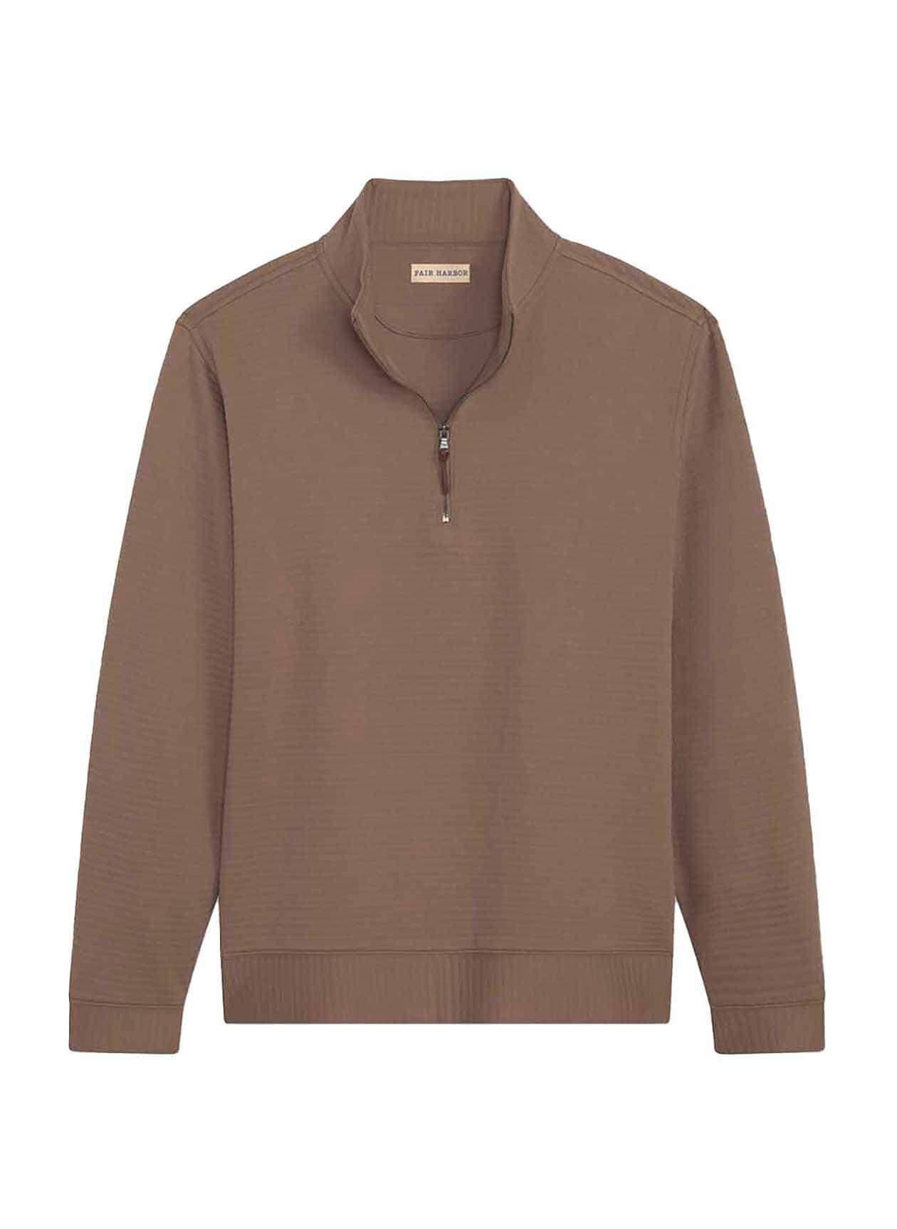Fair Harbor Men's Overlook Quarter Zip - Brown LG