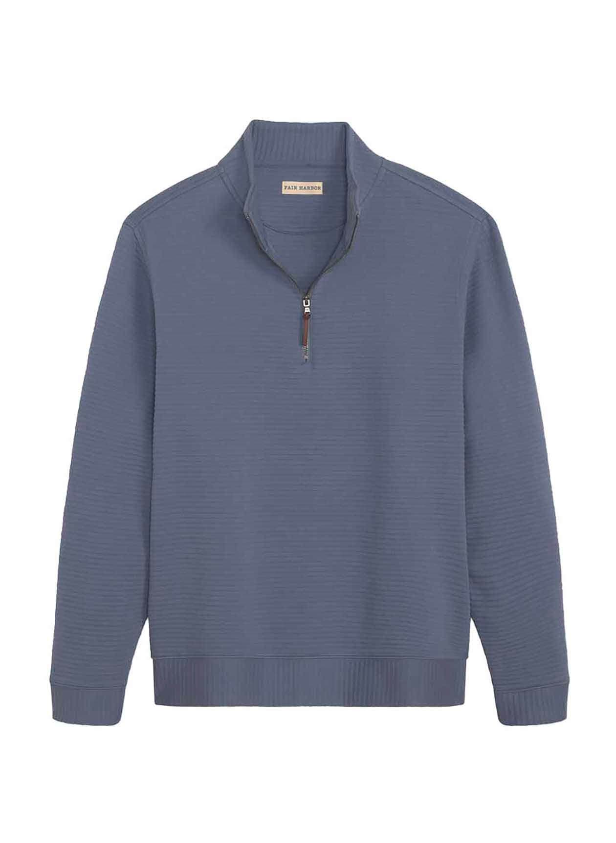 Fair Harbor Men's Overlook Quarter Zip - Blue LG