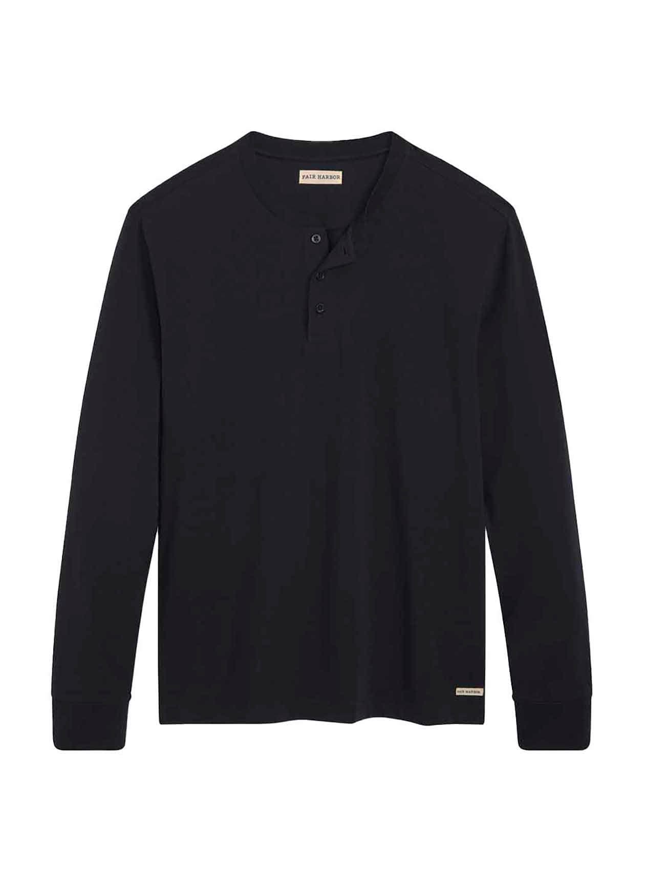 Fair Harbor Men's Pacific Henley - Black LG