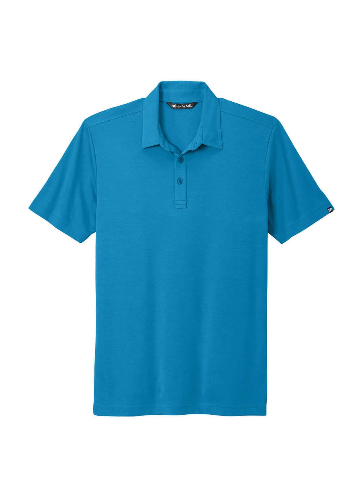 TravisMathew Men's Oceanside Solid Polo - Cyan 3XL