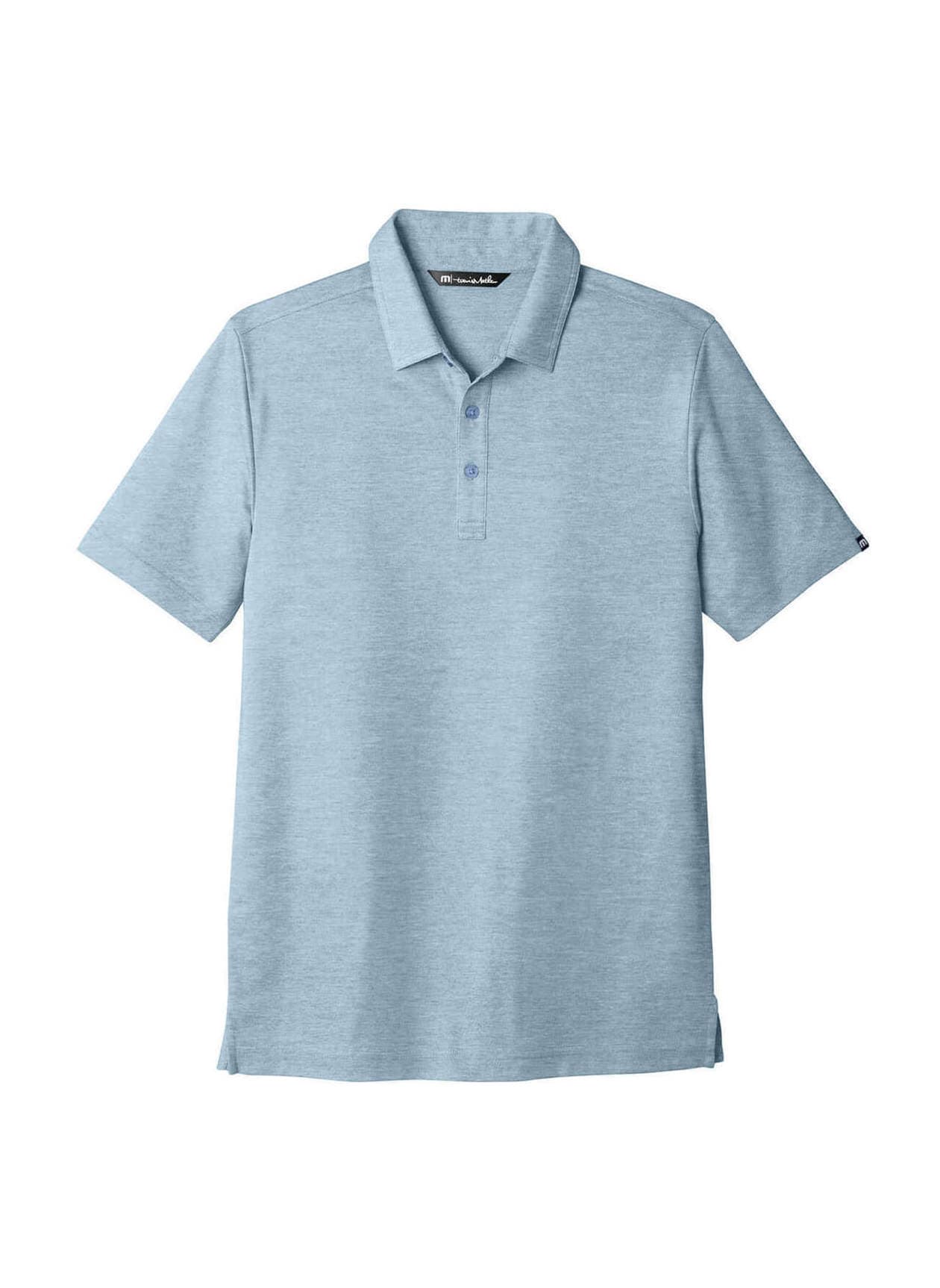 TravisMathew Men's Oceanside Heather Polo - Cyan 3XL