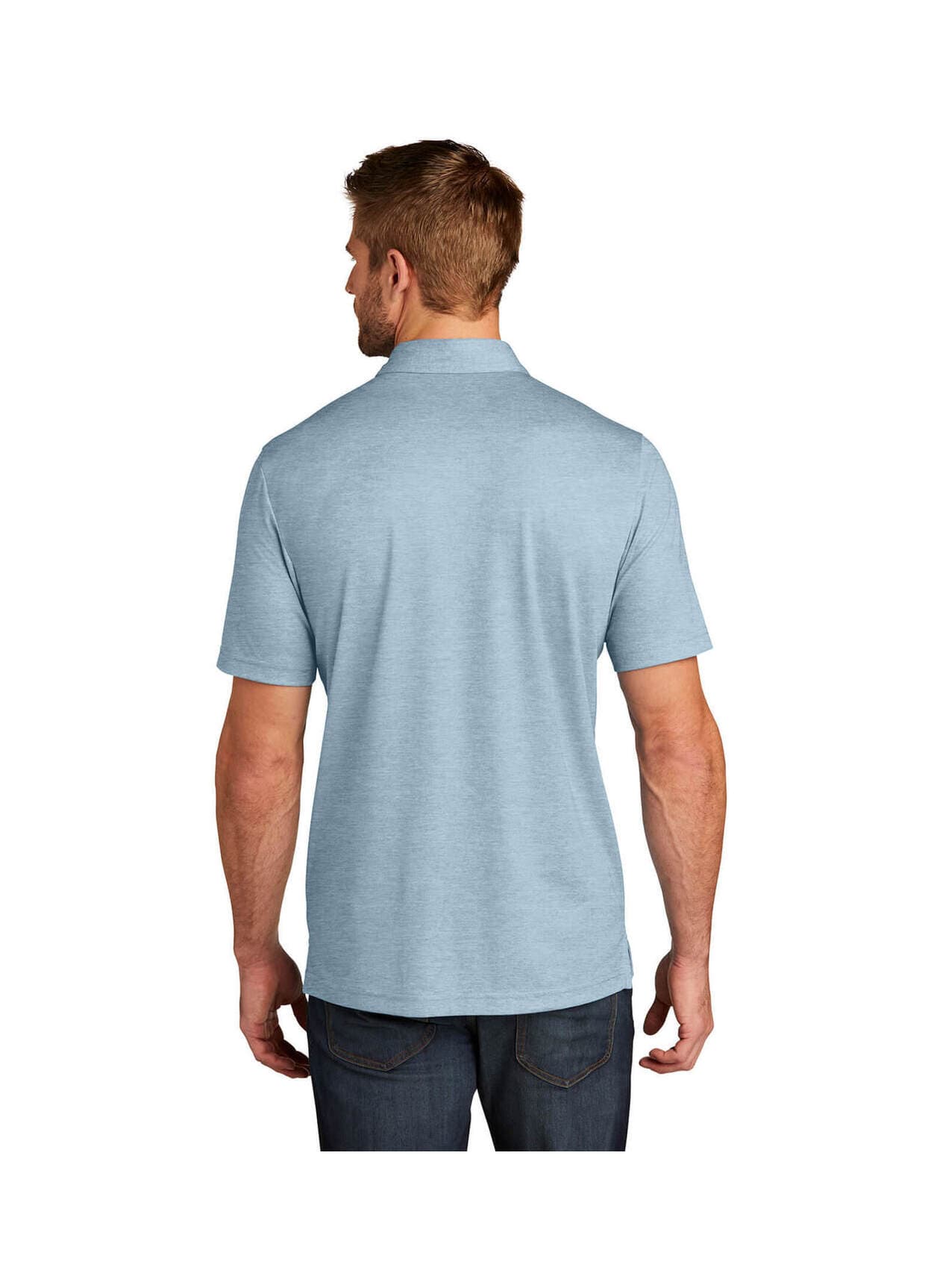 TravisMathew Men's Oceanside Heather Polo - Cyan 3XL