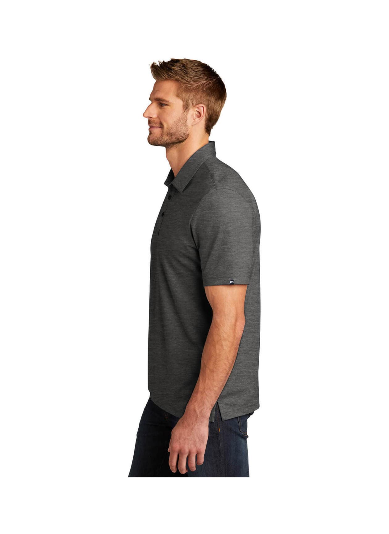 TravisMathew Men's Oceanside Heather Polo - Black 3XL