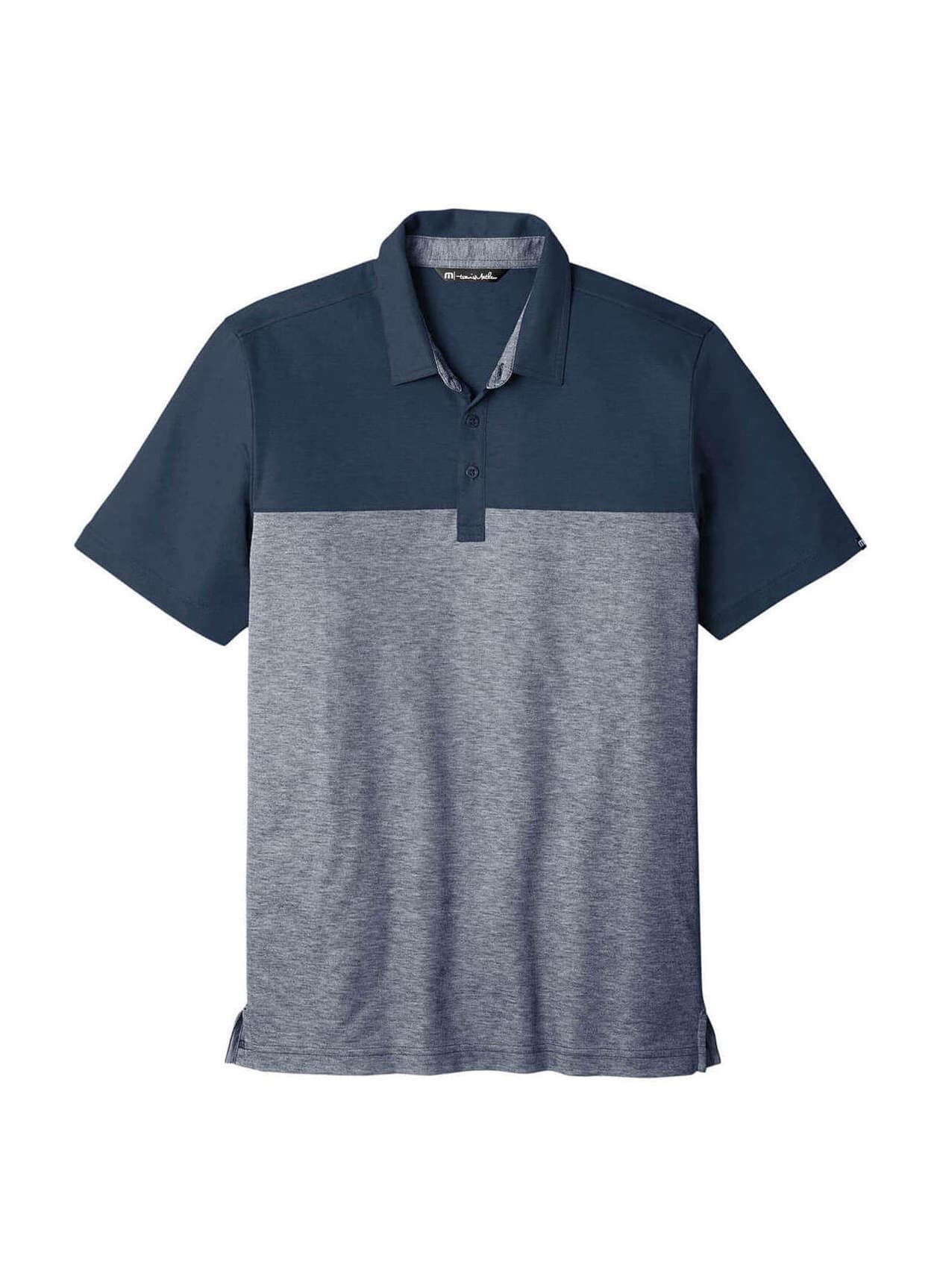 TravisMathew Men's Oceanside Blocked Polo - Navy,Light Grey 3XL