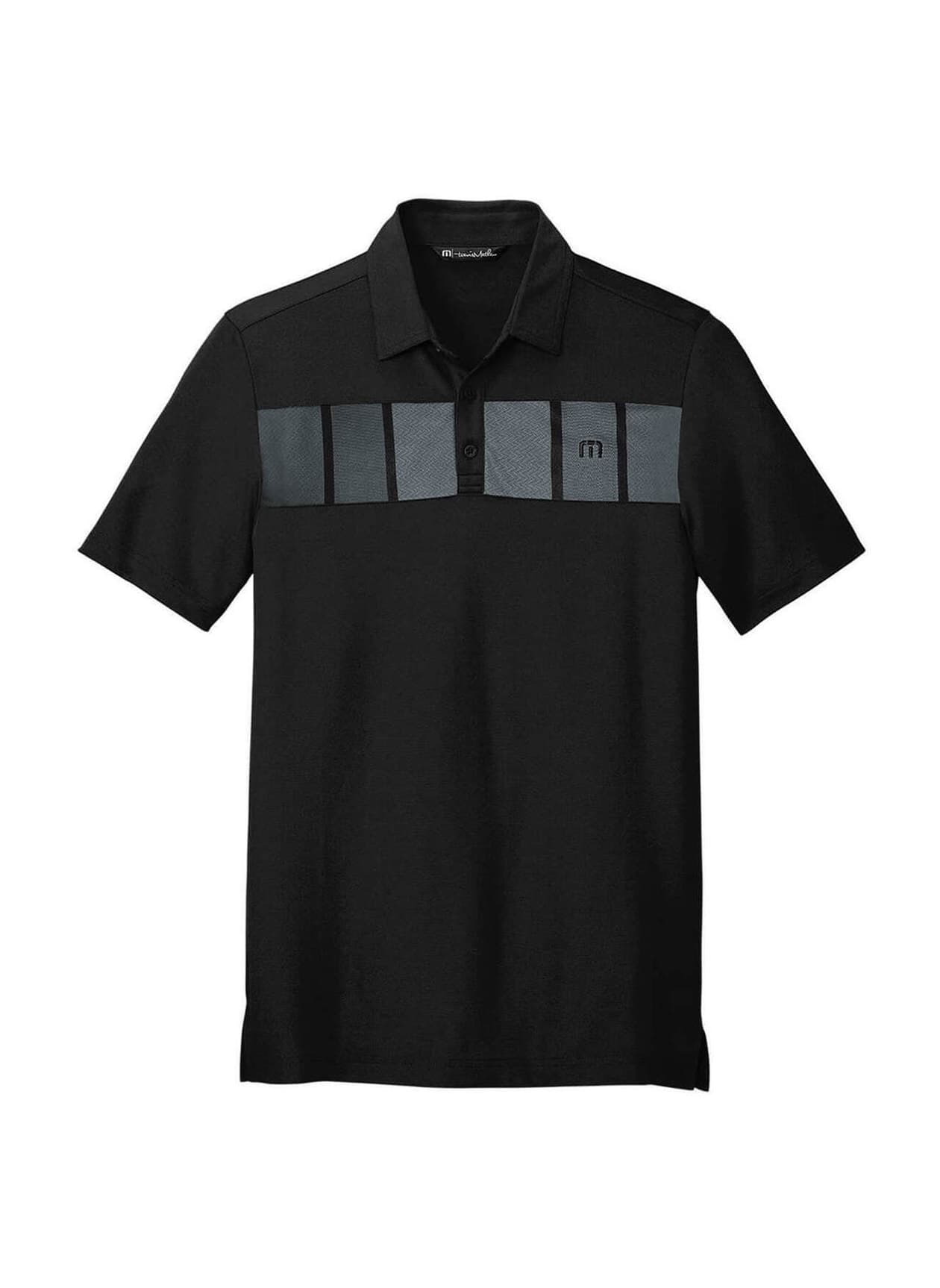 TravisMathew Men's Cabana Chest Stripe Polo - Black 3XL