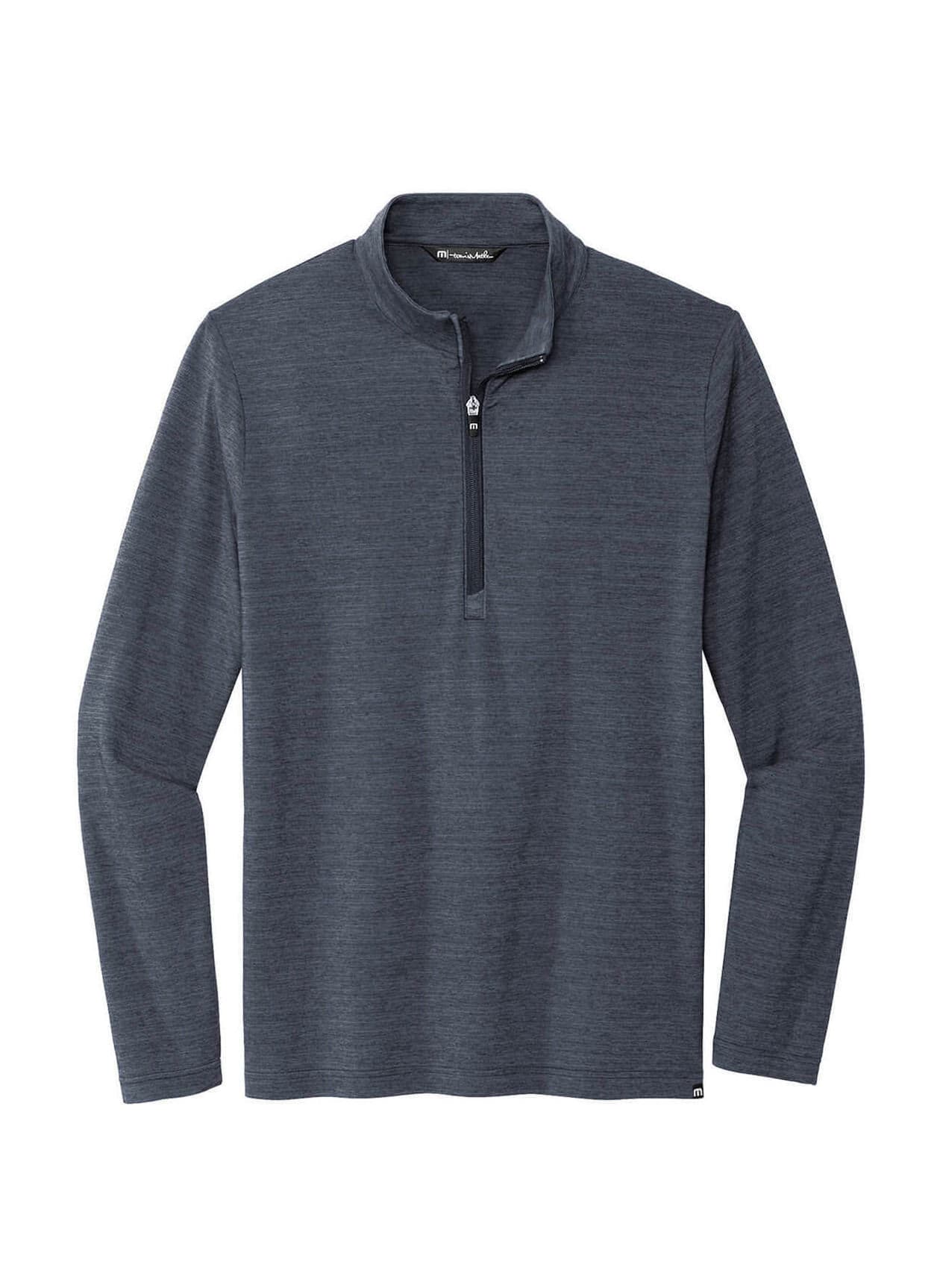 TravisMathew Men's Crestview Quarter-Zip - Vintage Indigo Heather 3XL